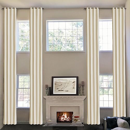 Frelement Cortinas de terciopelo de 132 pulgadas de largo, cortinas de oscurecimiento de habitación para ventanas altas y altas, paneles de ventana