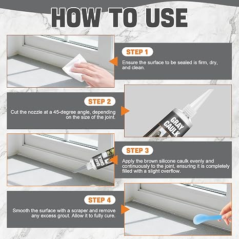 Gray Caulk, Gray Silicone Caulk, Grey Caulk, Waterproof