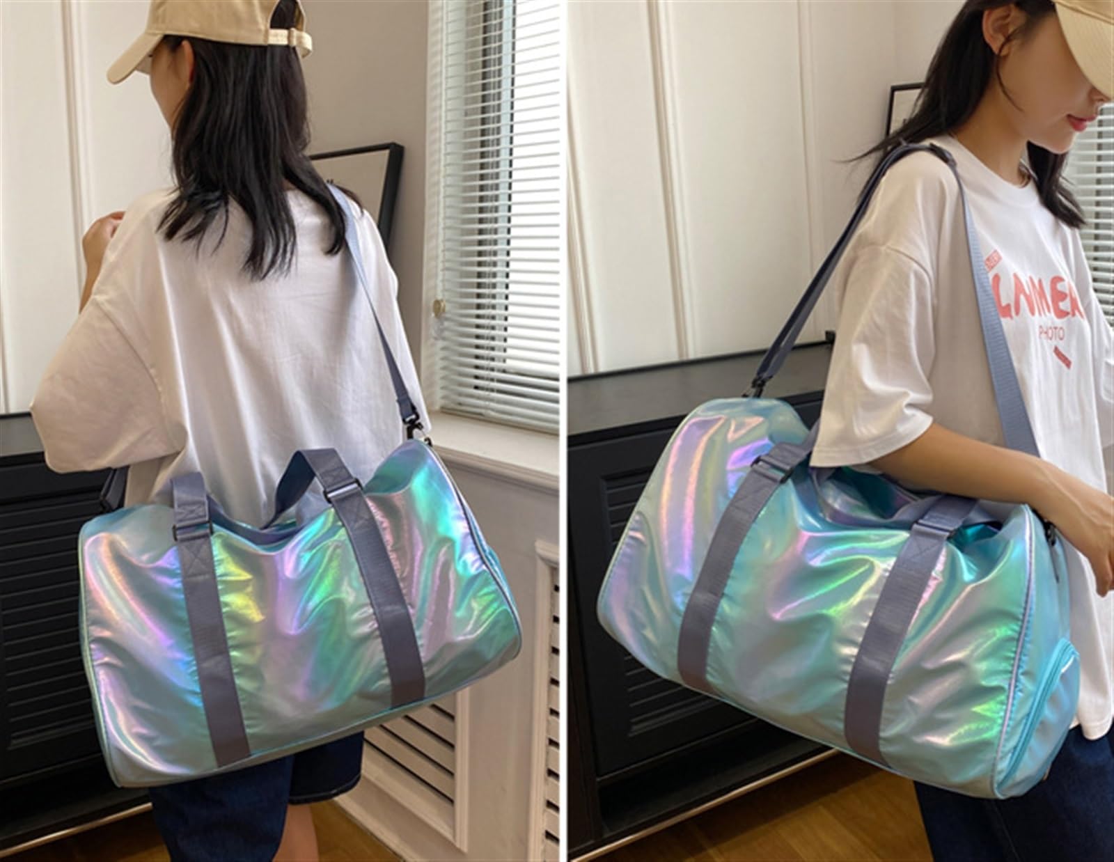 Bolsa Portatrajes Bolsa de Viaje Bolsa De Equipaje Portátil De 18 Pulgadas, Bolsa De Viaje Al Aire Libre, Bolsa De Yoga Deportiva Separada Seca Y Húmeda Bolsa Portatrajes de Viaje Bolso Porta Trajes (