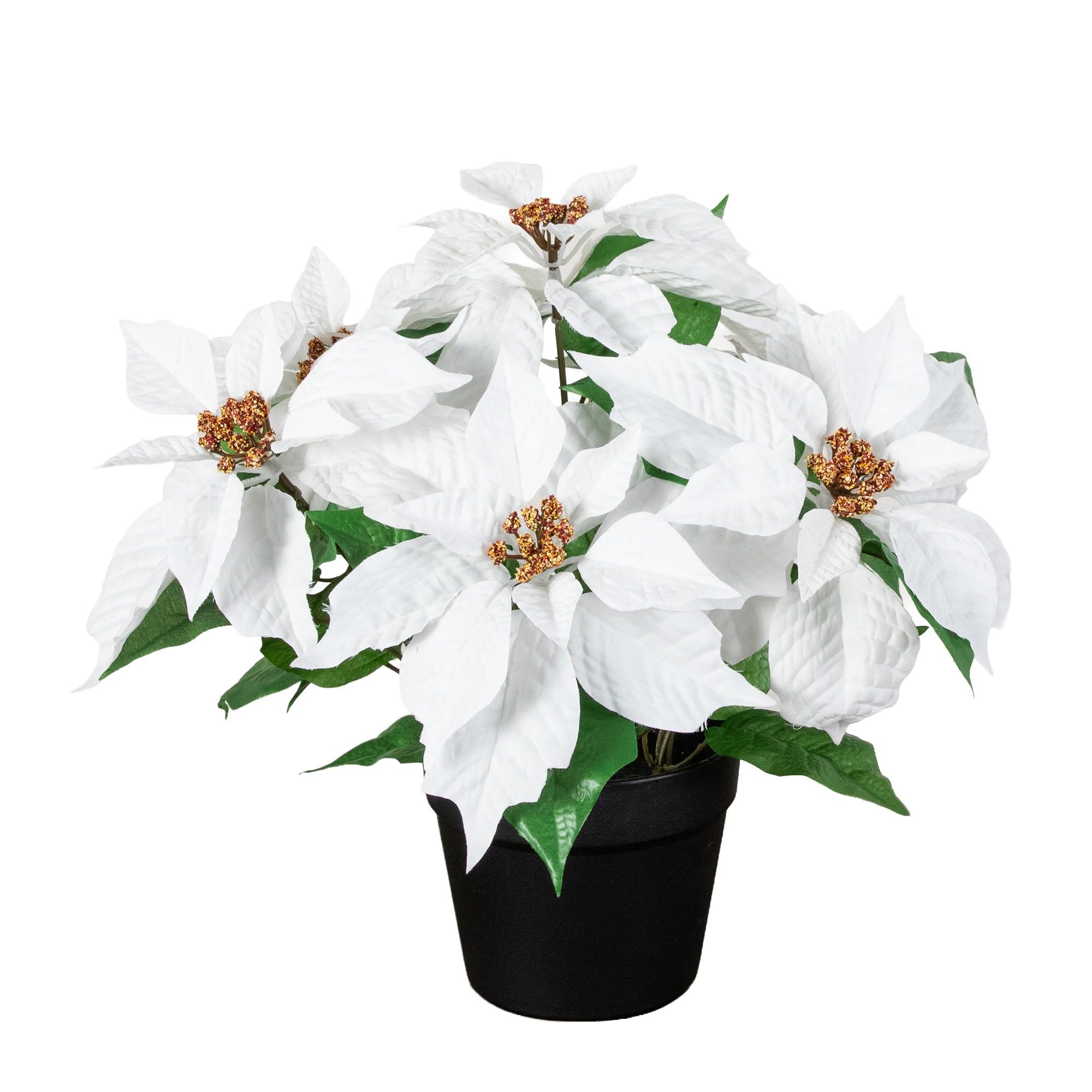 Nearly Natural 15in. Artificial Poinsettia Plant, Holiday Table Decor