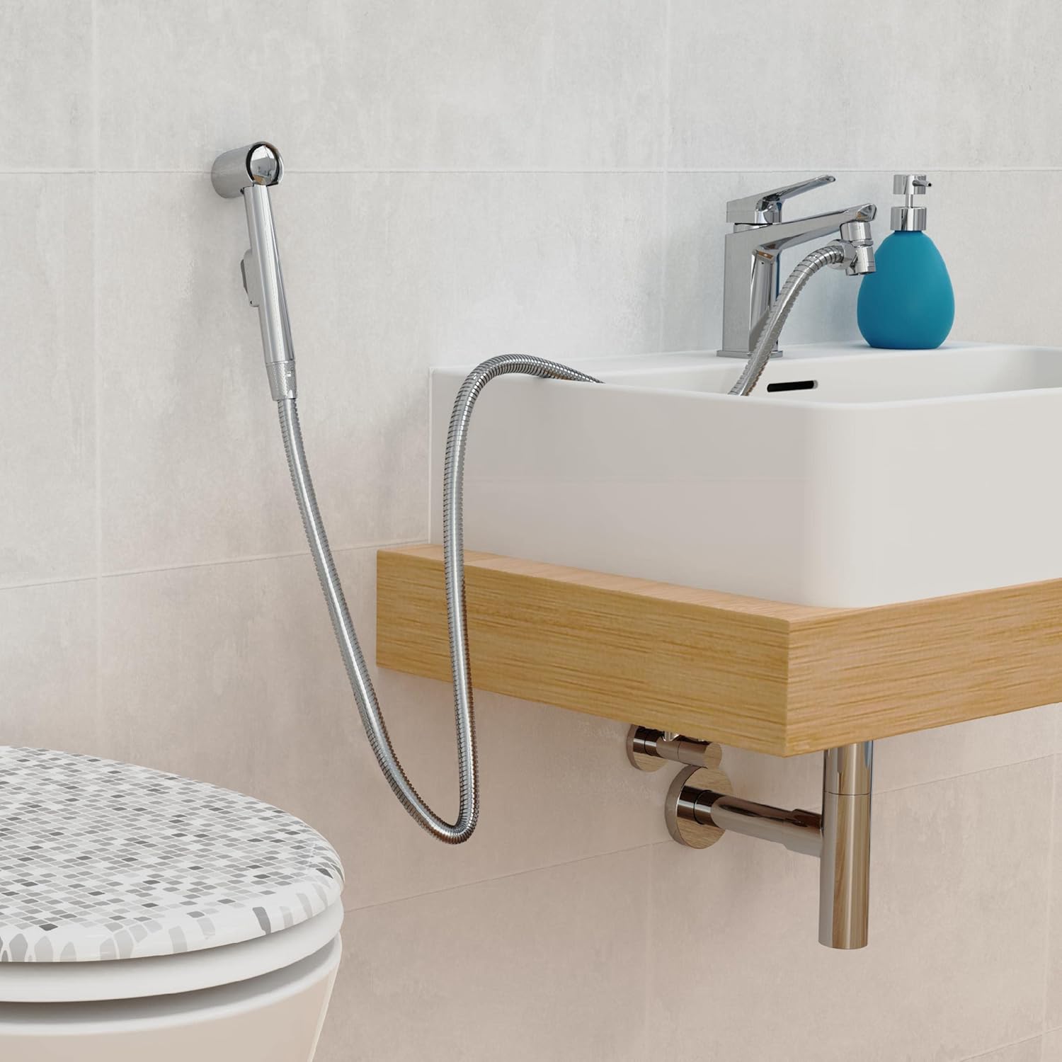 Installed Eisl DX25 Washbasin Sprinkler with wall mount