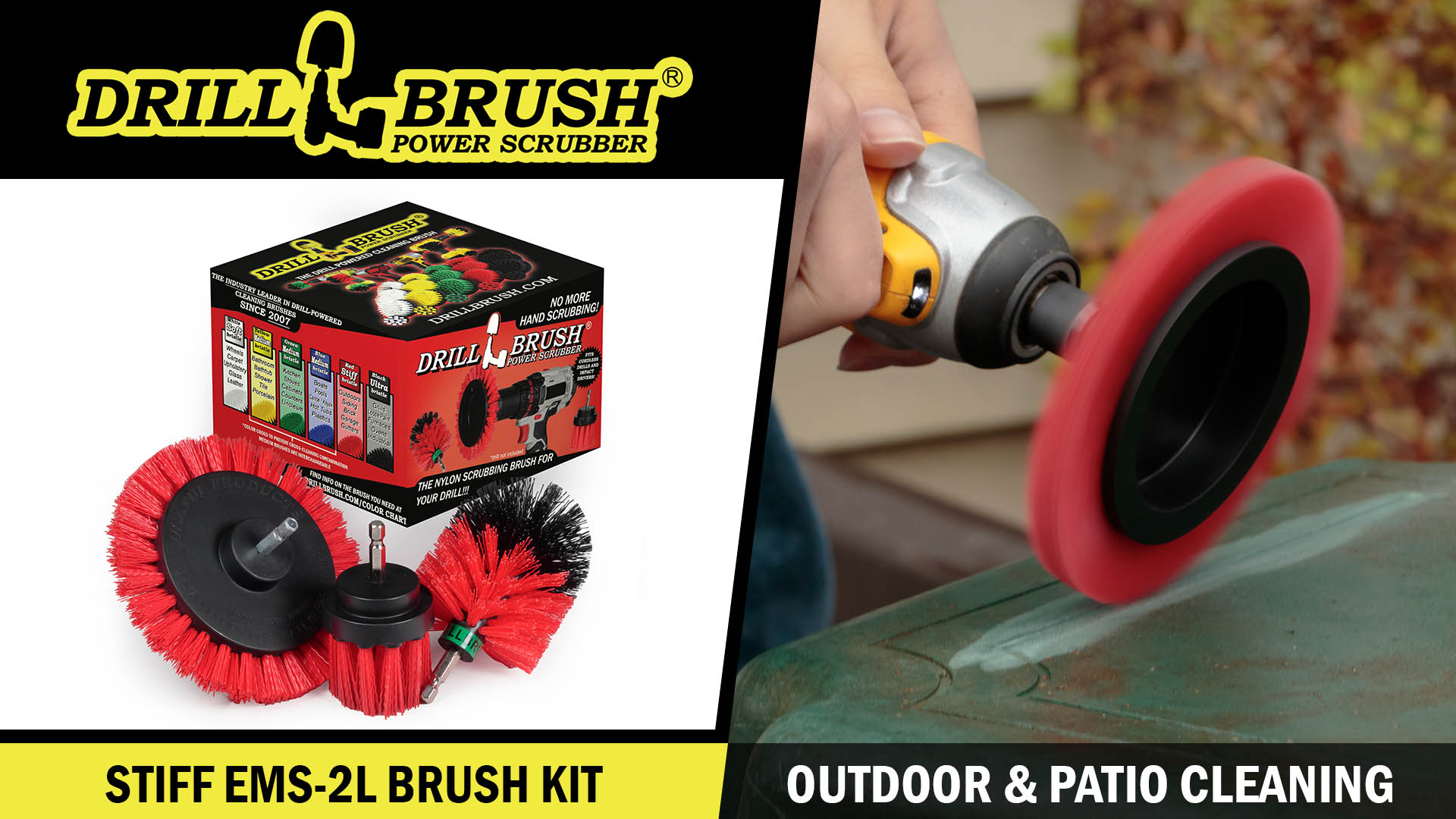 Amazon.com: Red Stiff 3 Piece Outdoor Power Scrubber Brush Kit