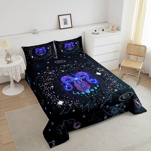 Miniatura 3 de Erosebridal Aries - Juego de edredón individual psicodélico celestial, juegos de ropa de cama y colecciones de galaxia trippy edredón de plumón de