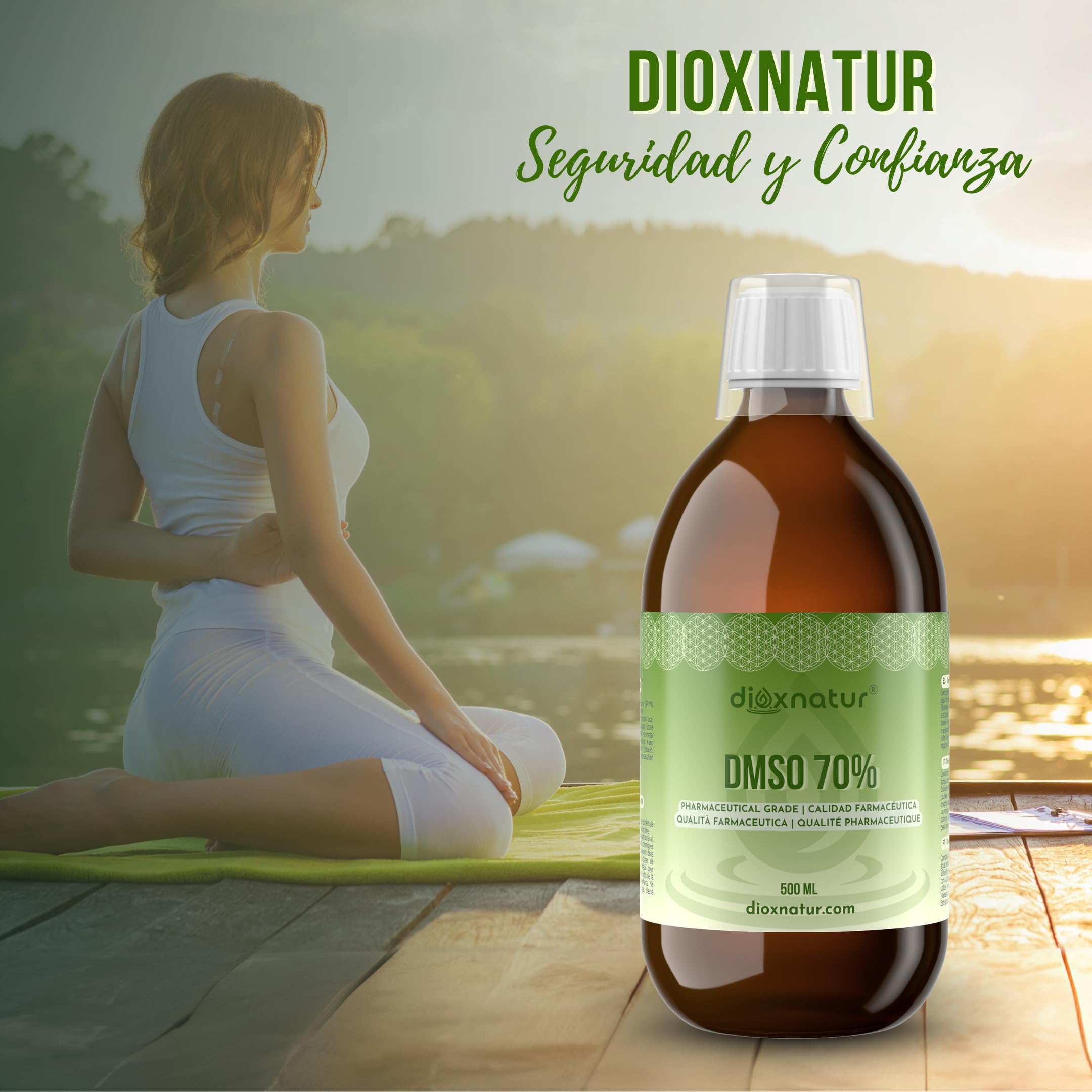 DMSO 70% 500 ml Dimetilsulfóxido, Incluye Spray Botella de Cristal Ámbar