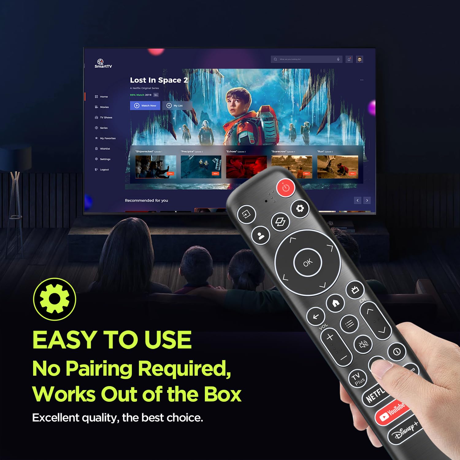 Zamienny podświetlany pilot zdalnego sterowania do TCL Google Smart TV, RC813 kompatybilny z telewizorami TCL QM8/QM7/S5/S4/S3/Q7/Q6/Q5 4K UHD HDR LED QLED QD-MiniLED Full-HD Smart TV (z
