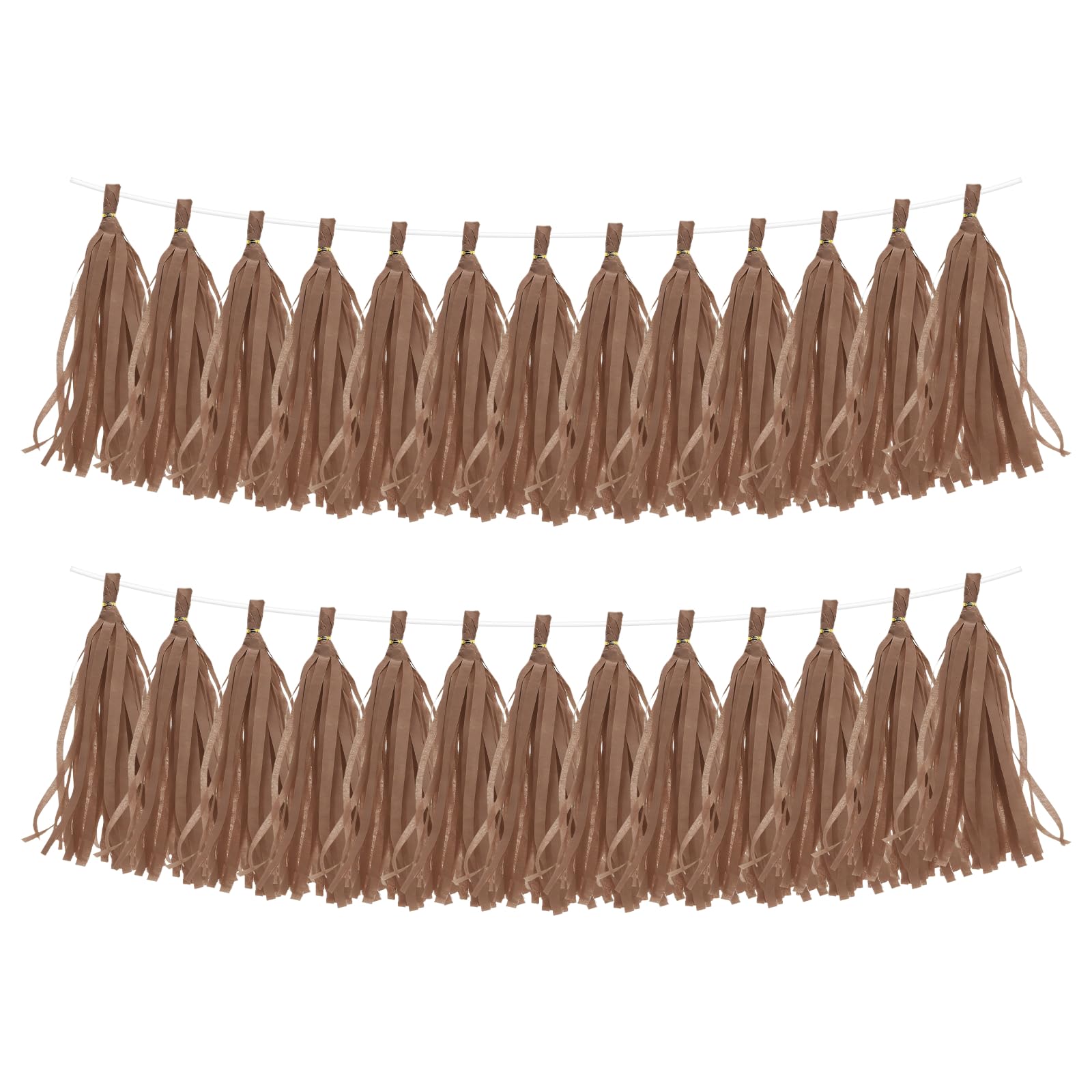 sourcing map 30Pcs Paper Tassels Garland, Tassel Garland Banner with Rope and Tie Wire for Party Decorations Wedding Decorations Football Party Engagement Decor DIY, Coffee
