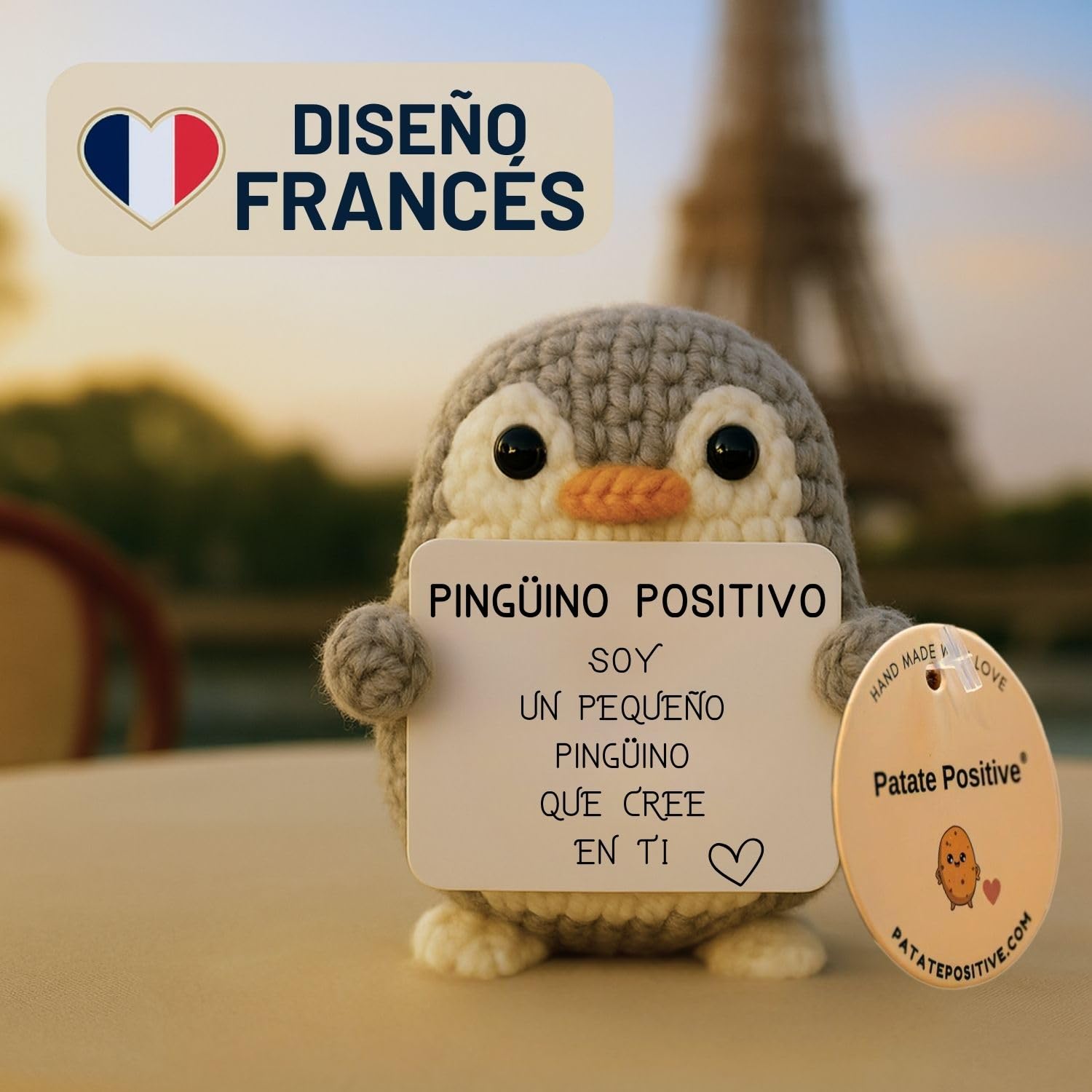 Pingüino Positivo© | Regalo Original y Divertido | Idea Graciosa | Fiesta Infantil y Adolescente | Cumpleaños Niño Niña | Peluche Divertido | Muñeca con Humor | Juguete Gracioso | Peluche Motivacional