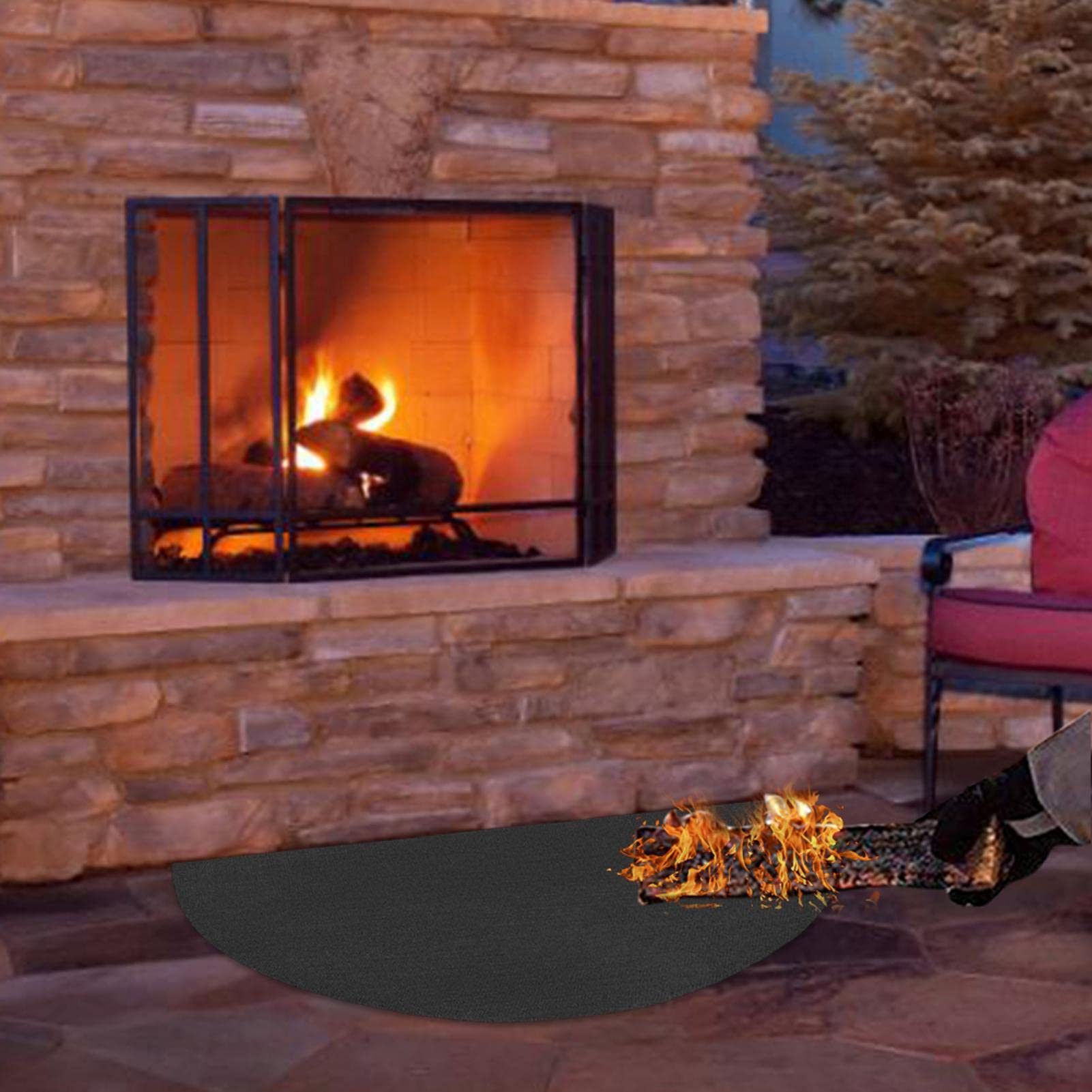 Tappeto da caminetto, anti fuoco, rettangolare, ignifugo, per caminetto, stufa, barbecue e grill, 80 x 150 cm | per caminetto, stufa, barbecue e grill, 80 x 150 cm
