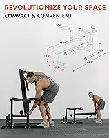 Vista 6 de GMWD Máquina de Prensa de Pecho, Máquina de Press de Banca de 1050 LBS con Brazos Convergentes Independientes, Banco Plano Inclinado Ajustable