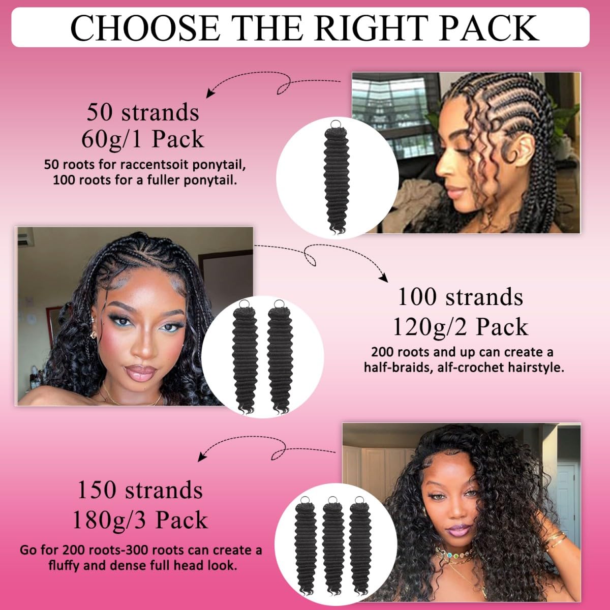Deep Curly Mini Knots Crochet Human Hair Bundles für Black Women