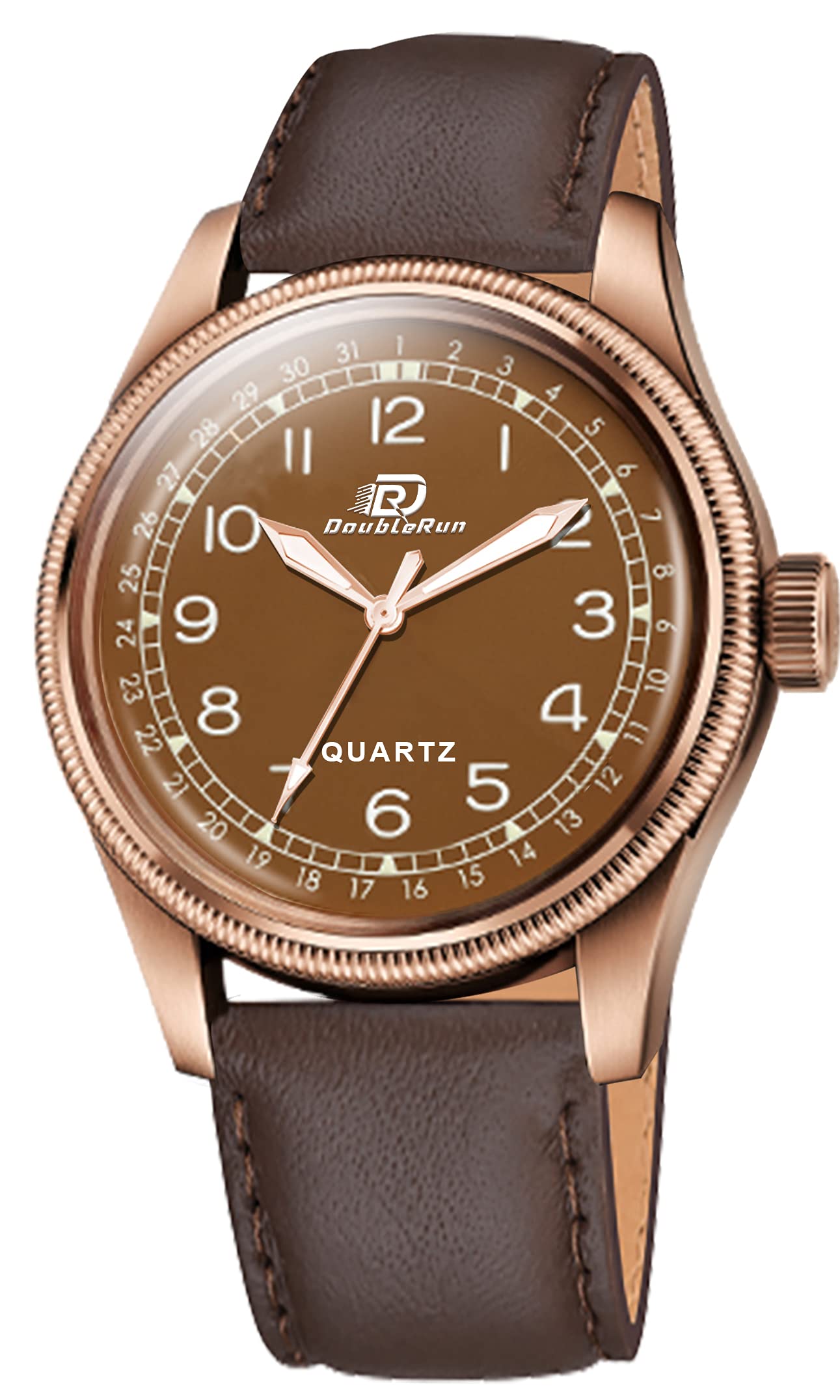 Doublerun New Staylish Unique Design Leather Strap Analog Watch - for Men (Brown) (B09BZ2D8KW) Amazon Price History, Amazon Price Tracker