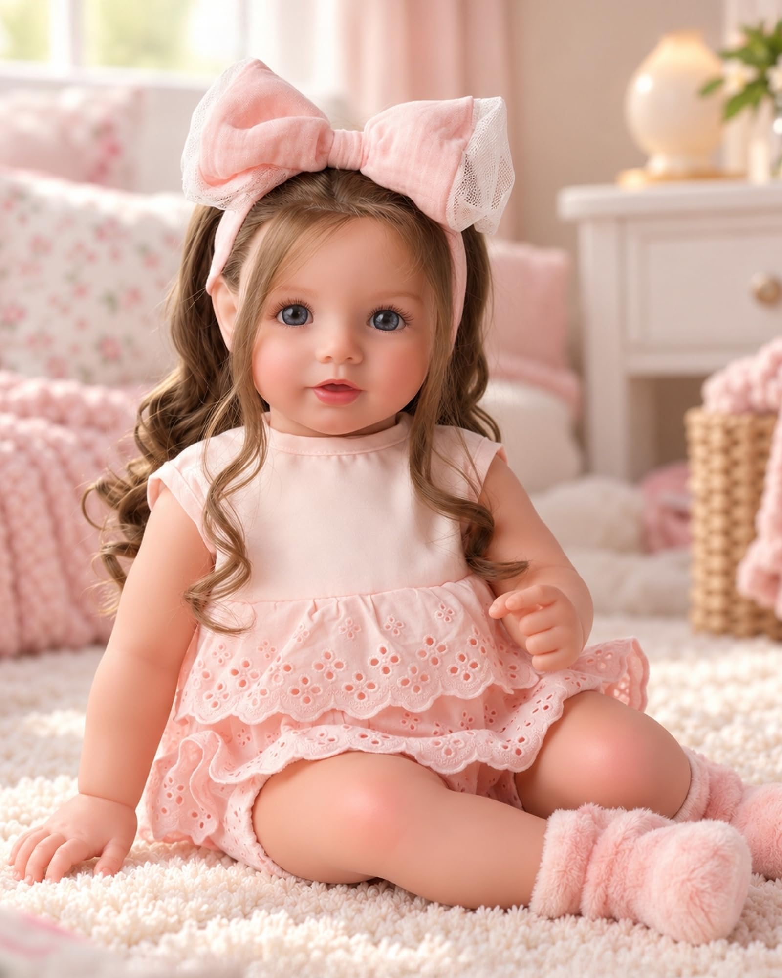 BABESIDE Dara 20 Inch Lifelike Reborn Baby Dolls, Long Brown Hair Girl | Handmade Realistic Baby Doll, Real Life Baby Dolls with Clothes and Toy Accessories, Gift for Kids Ages 3+