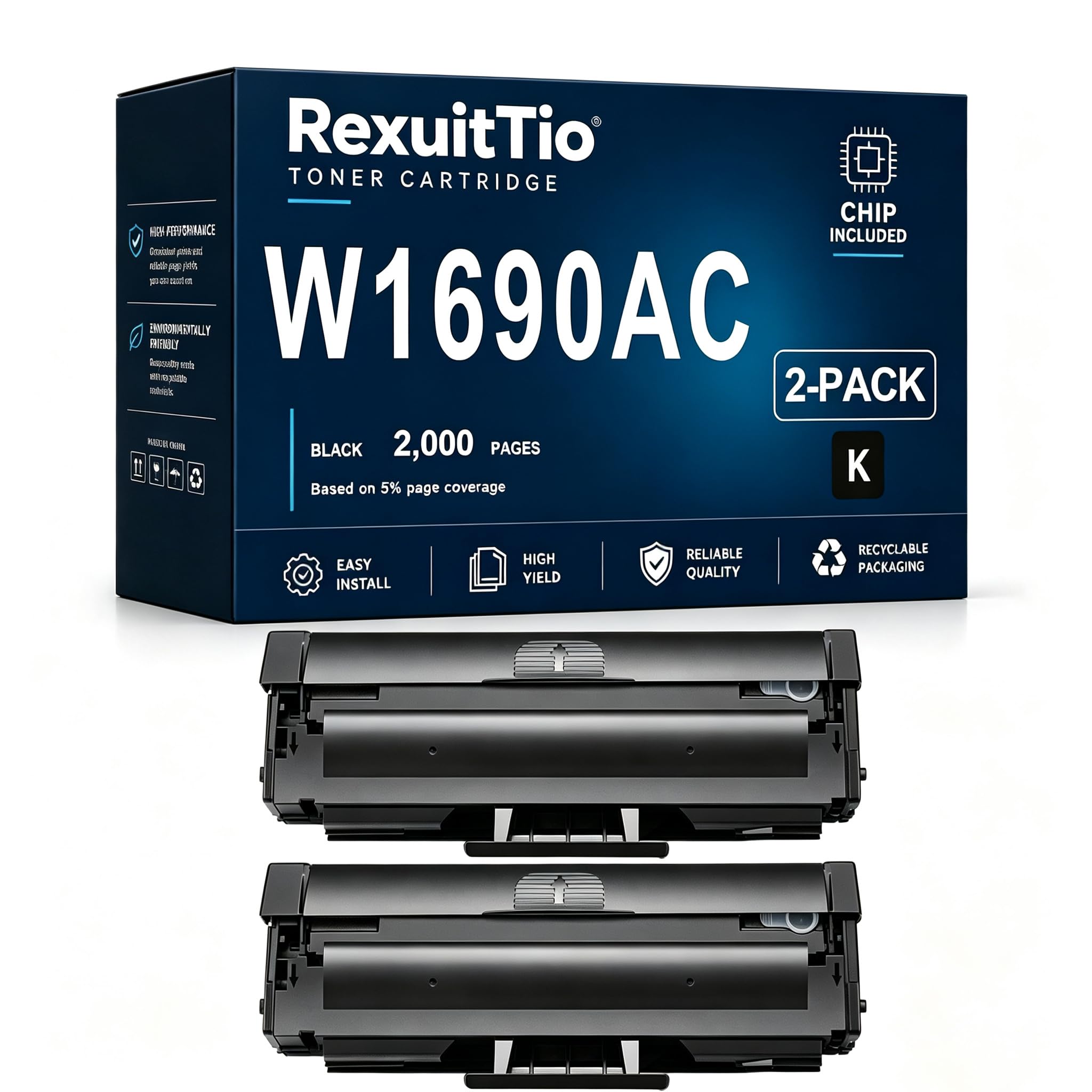 W1690AC Remplacement de la Cartouche de Toner Compatible à Haut rendement pour W1690AC avec la dernière Puce, Convient à l'imprimante Laser HP Laser 101a MFP 111NW, Noir