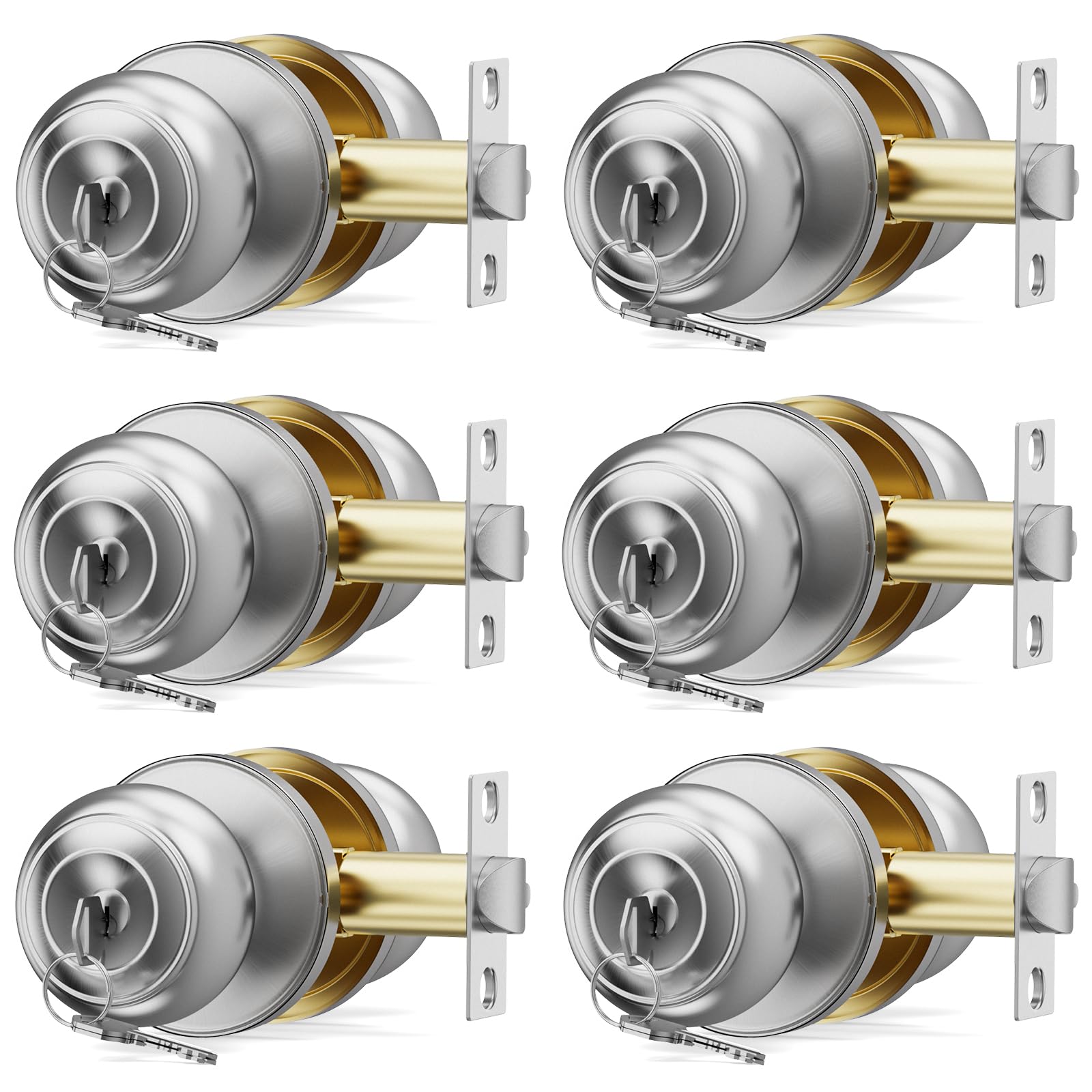 Matte Black Door Knobs with Key - 3 Pack -15