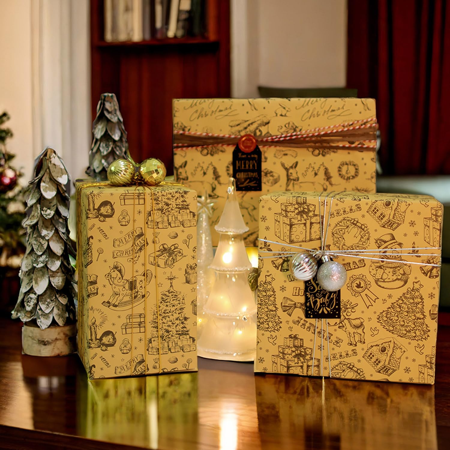 Una Vista Dei Rotoli Variopinti Della Carta Da Imballaggio Del Regalo - Foto 4