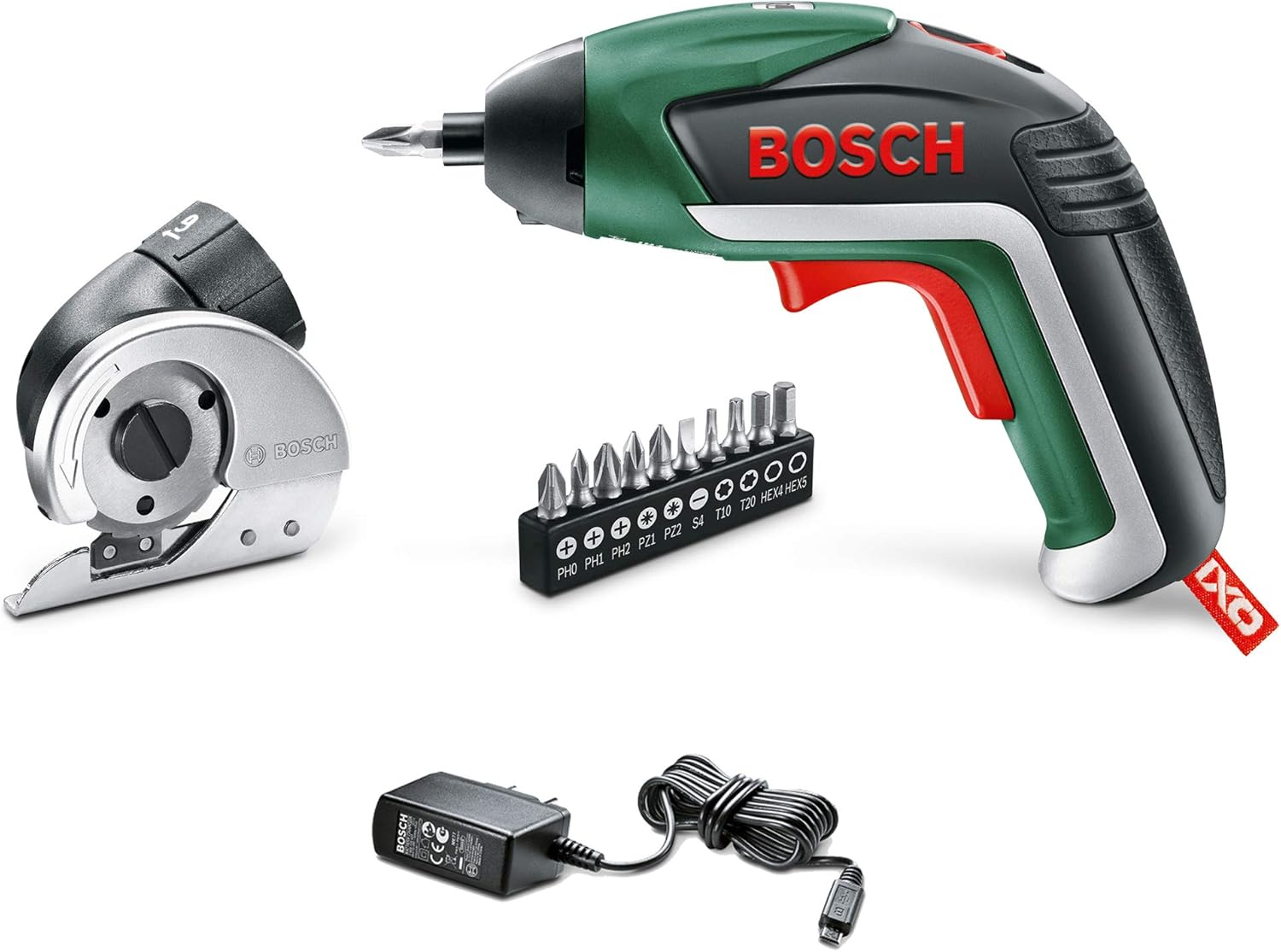 Bosch IXO V Cordless Screwdriver Kit with Bosch IXO Cutting Adapter and