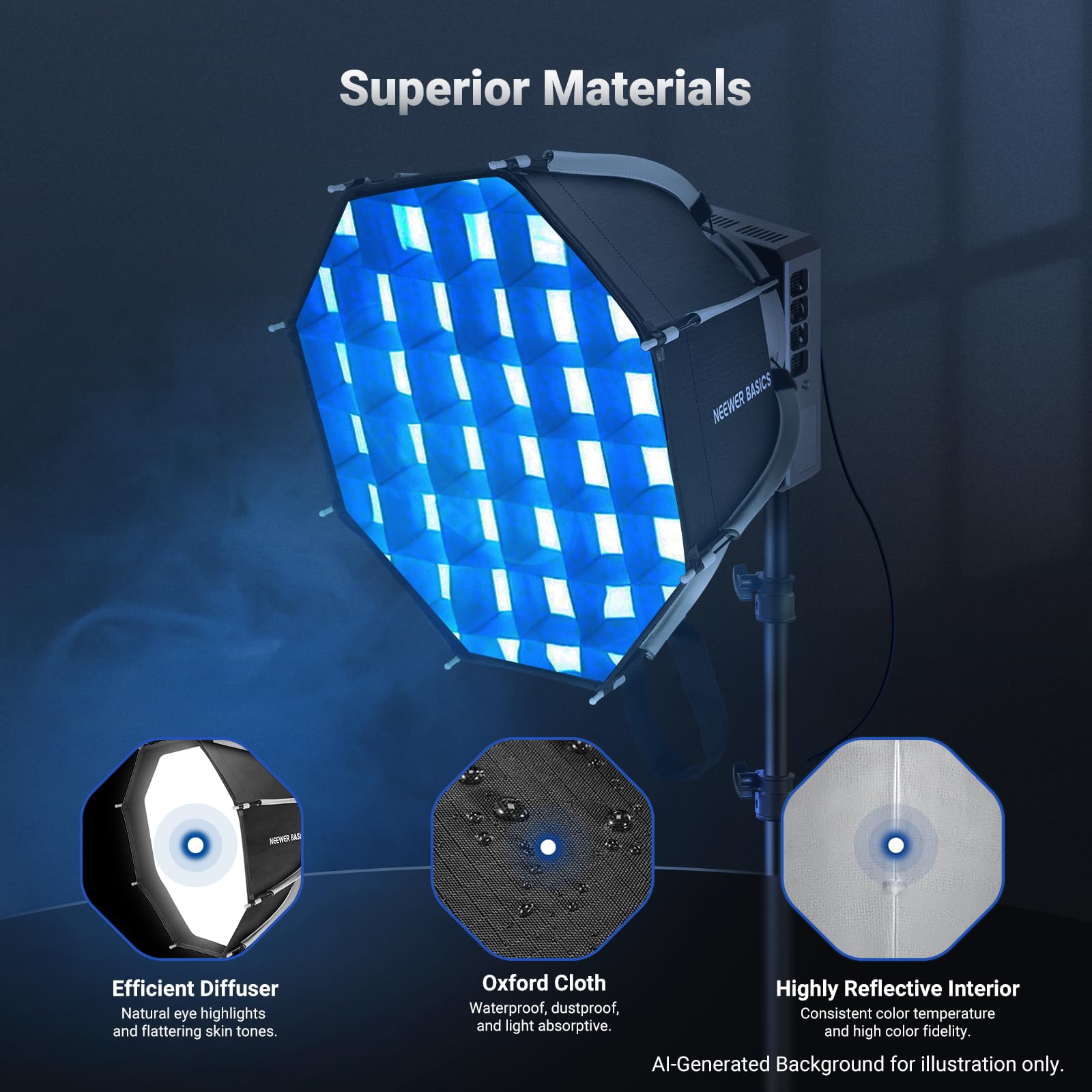 NEEWER BASICS ośmiokątny Softbox 12"/30 cm z mini mocowaniem (bez mocowania Bowensa), zestaw mini miękkich pudełek Octabox Paraboliczny z dyfuzorami/siatką świetlną LED HS do fotografii wideo w studiu
