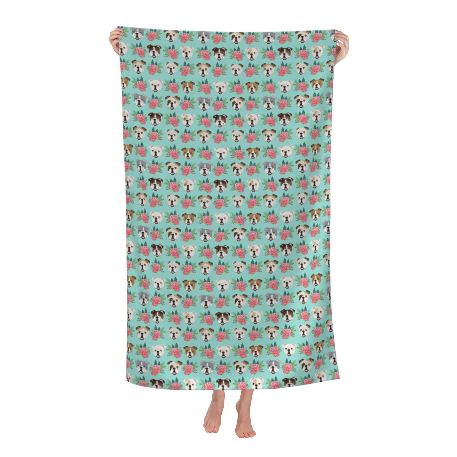 Cbaaghh Funny English Dog Print Adult Beach Towels,Beach & Pool Towel,Beach Towels,Towels For Camping