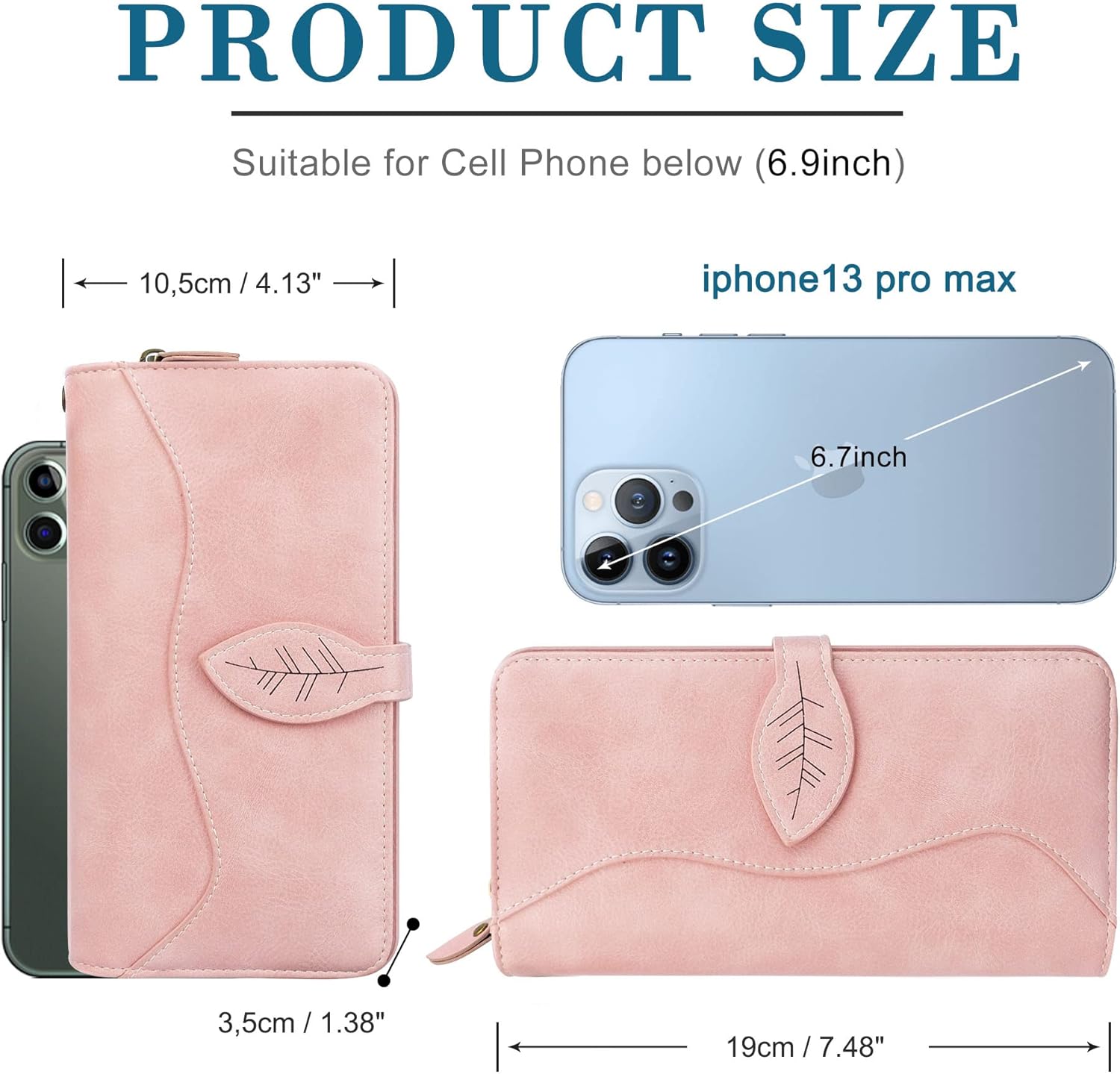 CONISY Womens Wallets Large Capacity, Multi Card Slots Clutch Long Wallet for Women with RFID Blocking (Pink) - Image 4