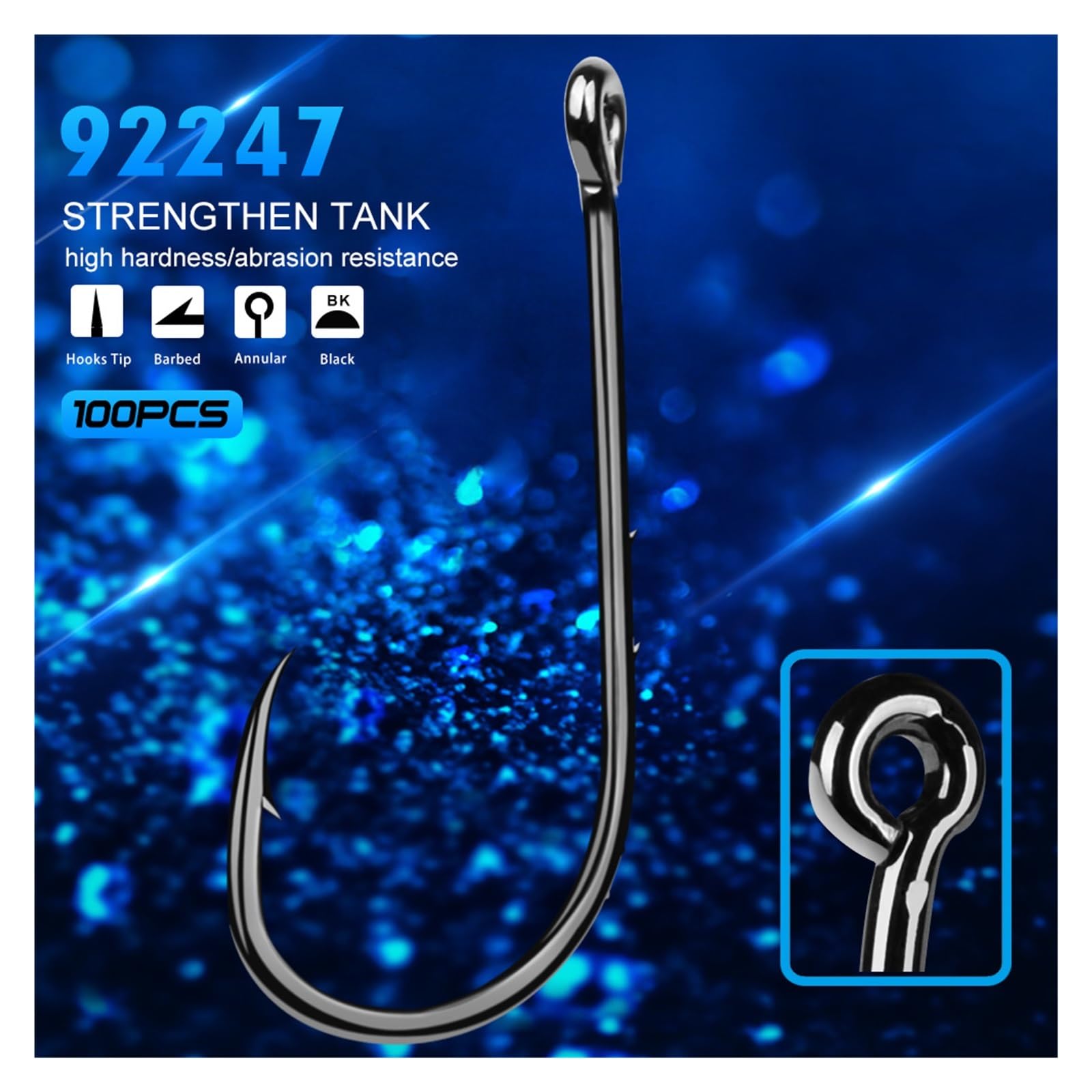 Amo da Pesca, Ami da Pesca, Ami spinati Amo da Pesca Singolo in Acciaio ad Alto tenore di Carbonio Attrezzatura da Pesca con Gambo Lungo Amo da Pesca Jig Ami da Pesca 100 Pezzi (Size : 30)