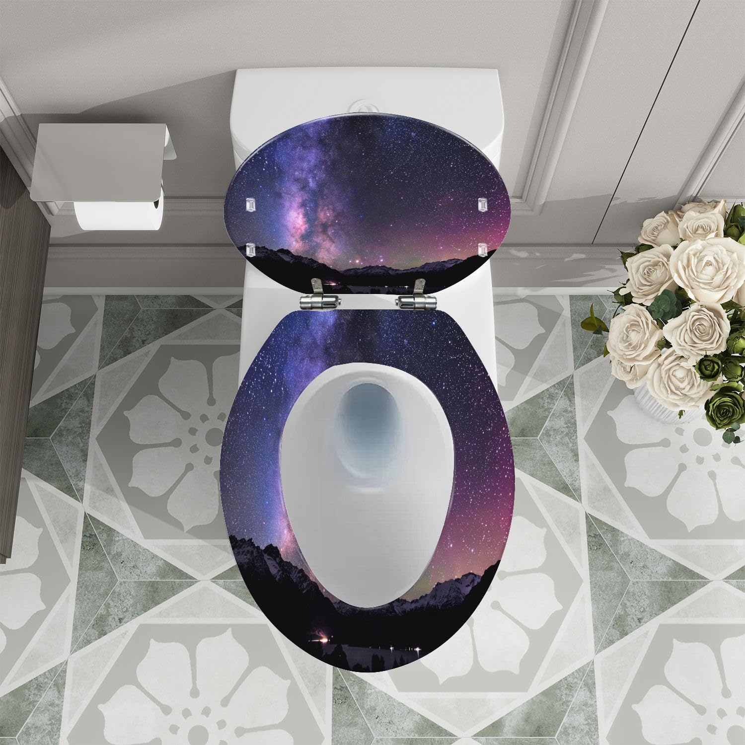 Asiento de inodoro alargado de resina Australis para baño