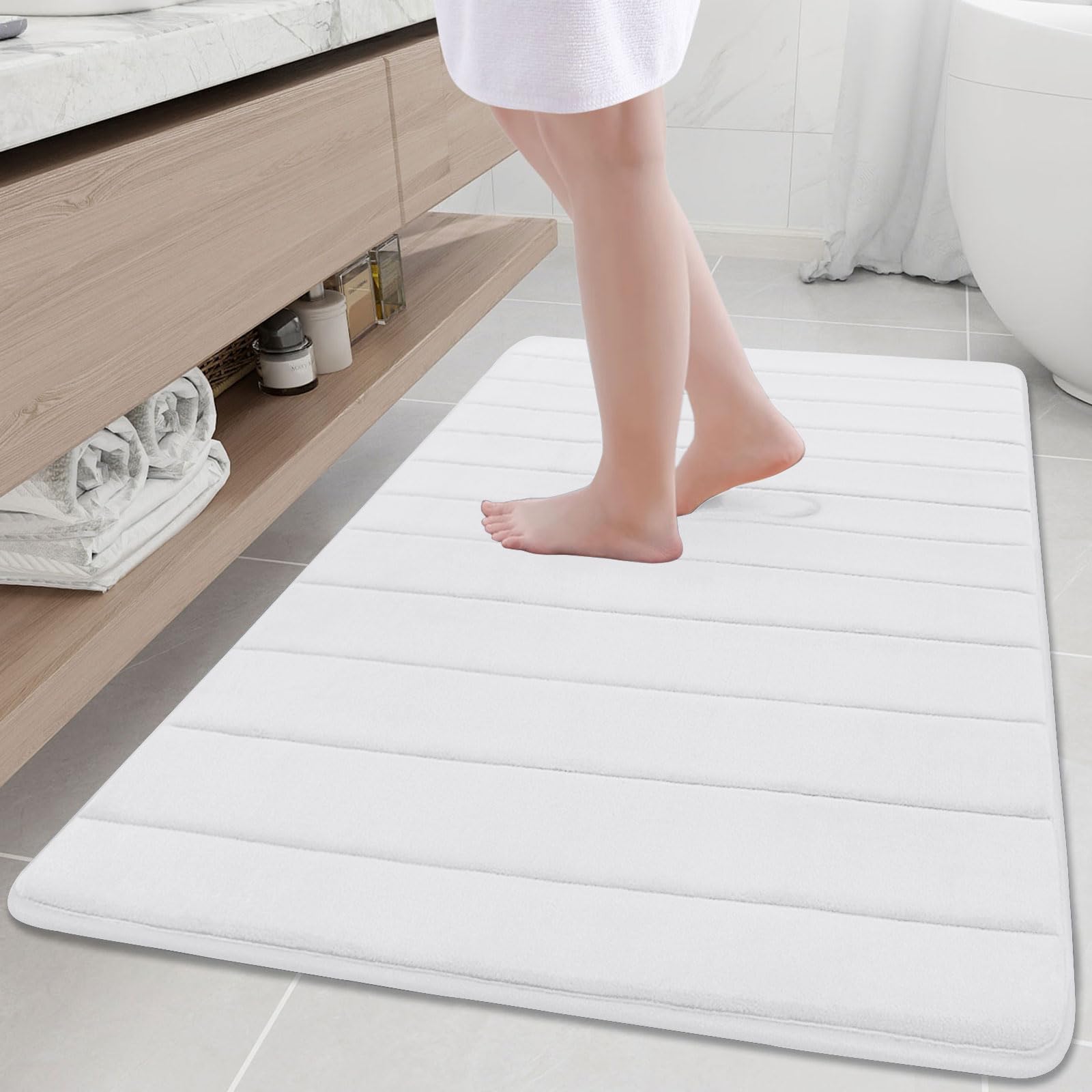 Buganda Memory Foam Bath Mat, 47" x 32", Ultra Soft and Non-Slip Bathroom Rugs, Water Absorbent and Machine Washable Bath Rug Runner for Bathroom,