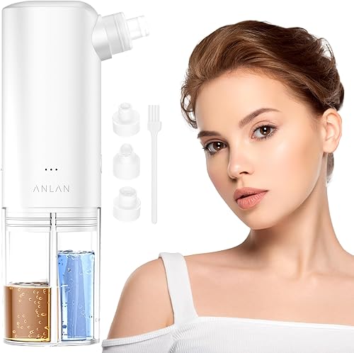 ANLAN Removedor de puntos negros para cara  Extractor de poros con limpieza de microburbujas, herramientas extractoras de puntos negros con 3