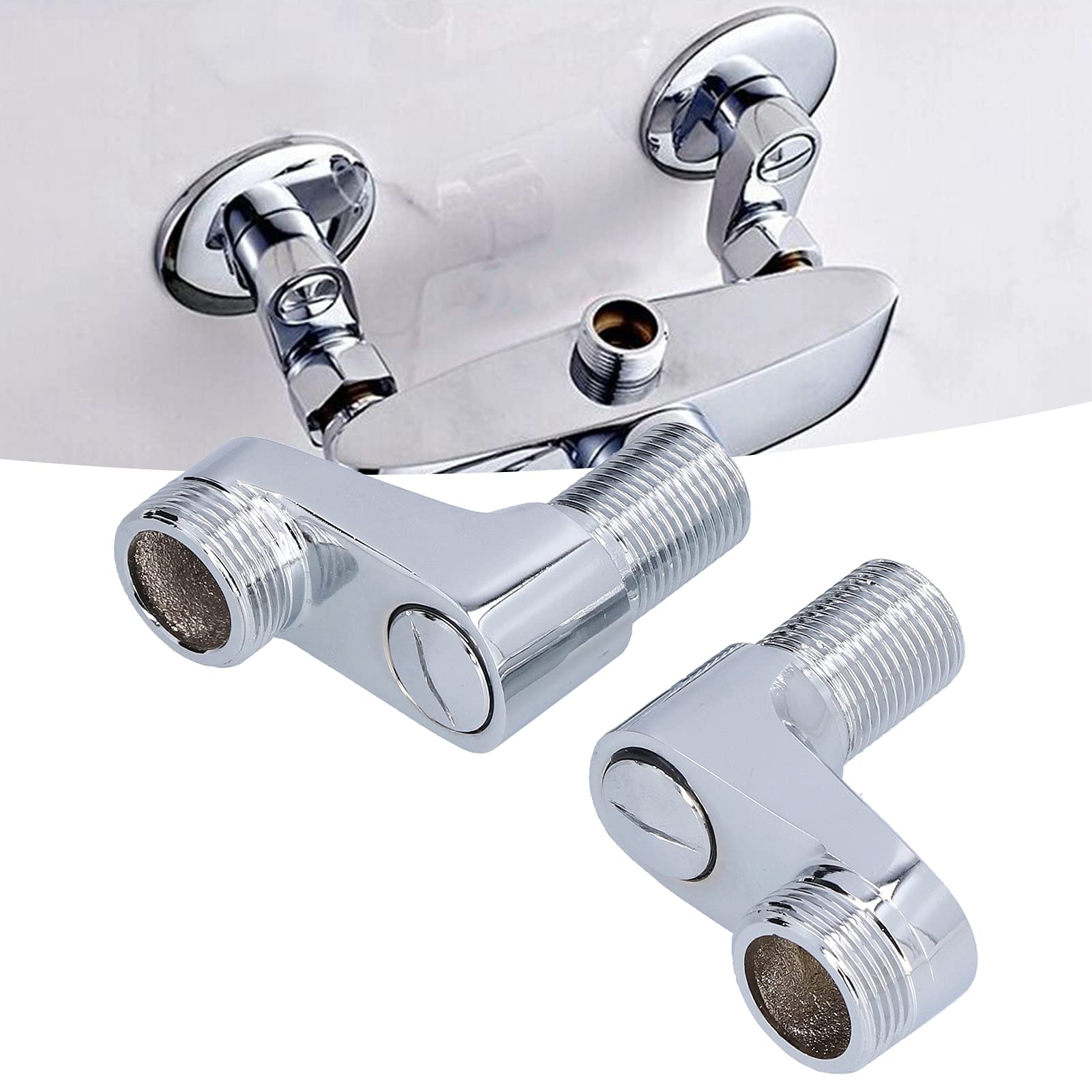 FLEXMAN 2 Pièces Clawfoot Adaptateur, Adaptateur G1/2 à G3/4 Adaptateur Lot de 2 Adaptateurs de Robinet de Baignoire, Bras Oscillant Réglable Robinet de Douche à Pied avec Joint pour Salle