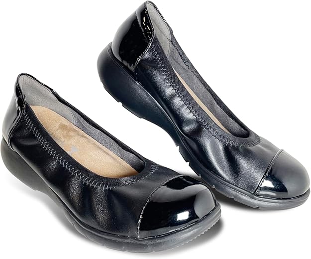 Amazon | [ラックラック] 空飛ぶパンプス エナメル バイカラーパンプス