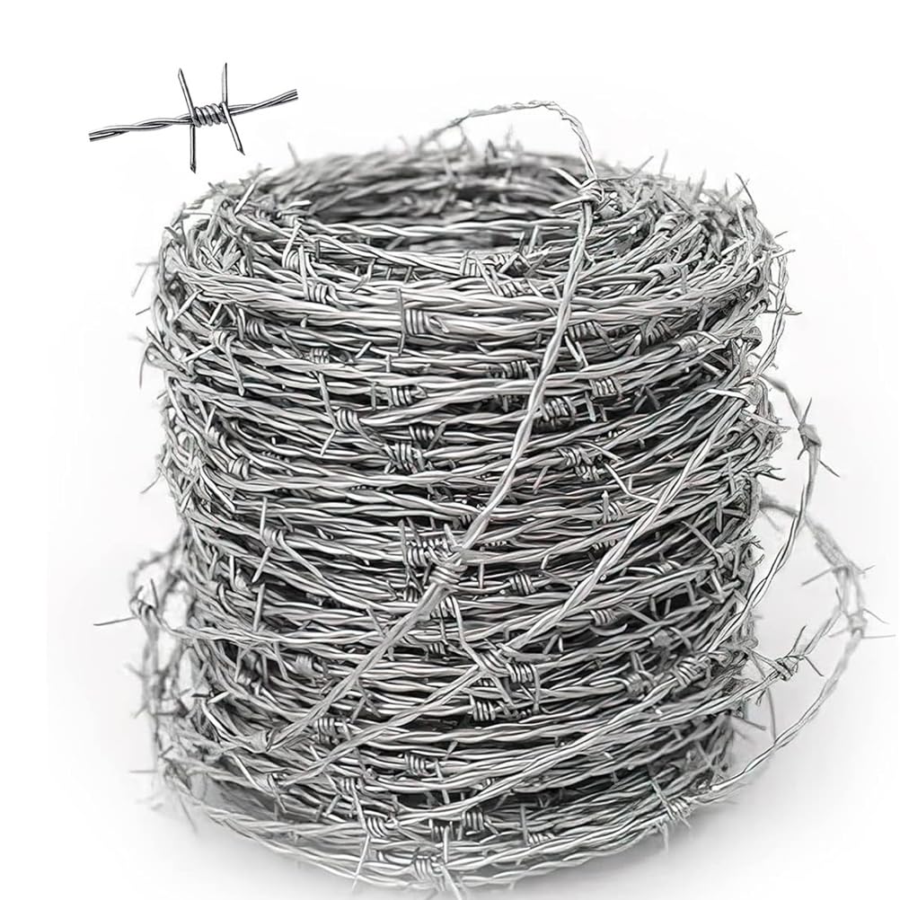 Rouleau de fil barbelé 4 pointes 50m anti-nuisibles pour jardin