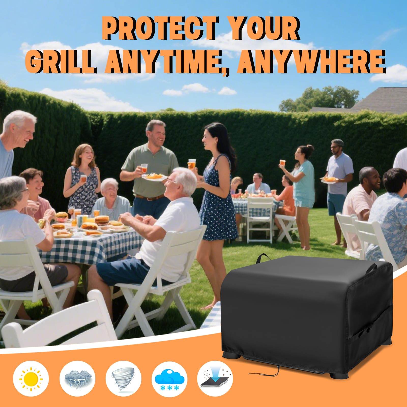 Funda impermeable para barbacoa Ninja Artisan Electric Grill - Protector de horno de pizza al aire libre, 53 x 43 x 31 cm, resistente a la intemperie, al polvo, para todas las estaciones