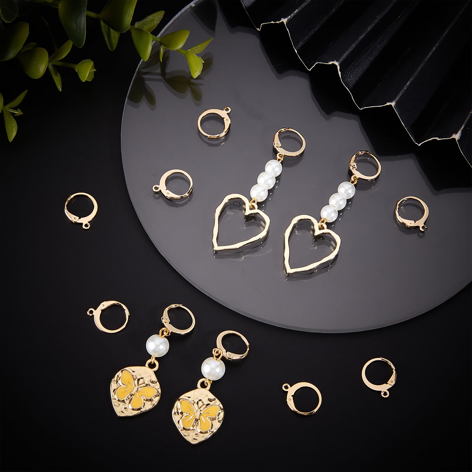 100 Ganci Per Orecchini Francesi In Acciaio Placcato Oro E Argento - 14.5x12.5mm | Per Creazioni DIY - Foto 9