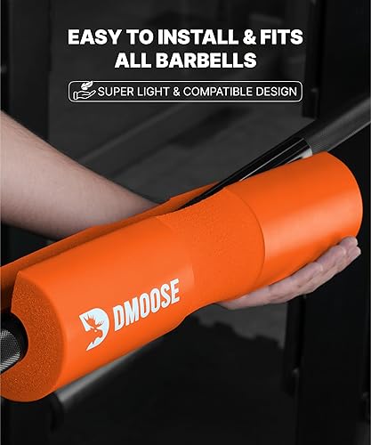 Vista 15 de DMoose Fitness Almohadilla de barra para empuje de cadera, sentadillas y estocadas, cojín de espuma gruesa antideslizante para soporte de cuello