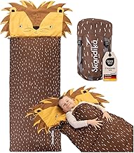 Skandika Kinderschlafsack Soti | Camping Schlafsack für Kinder bis 150 cm, buntes Design Fuchs/Einhorn/Dino/Löwe, mit Baumwolle, maschinenwaschbar | Kinderschlafsäcke, Deckenschlafsack