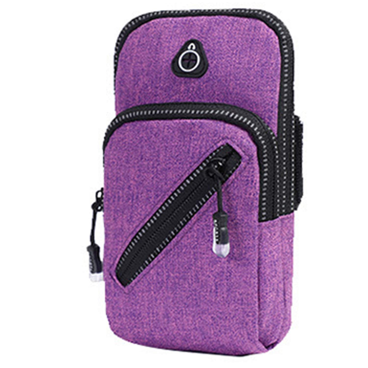 AOXIANG,Water Resistant Phone Arm Bag Running Phone Holder Wrist Pouch with Earphone Hole for iPhone 12, 12 Pro, 12 Pro Max, for Samsung Galaxy A22 5G, A22, F52 5G, M42 5G, M12,Quantum 2,F12 (Purple)