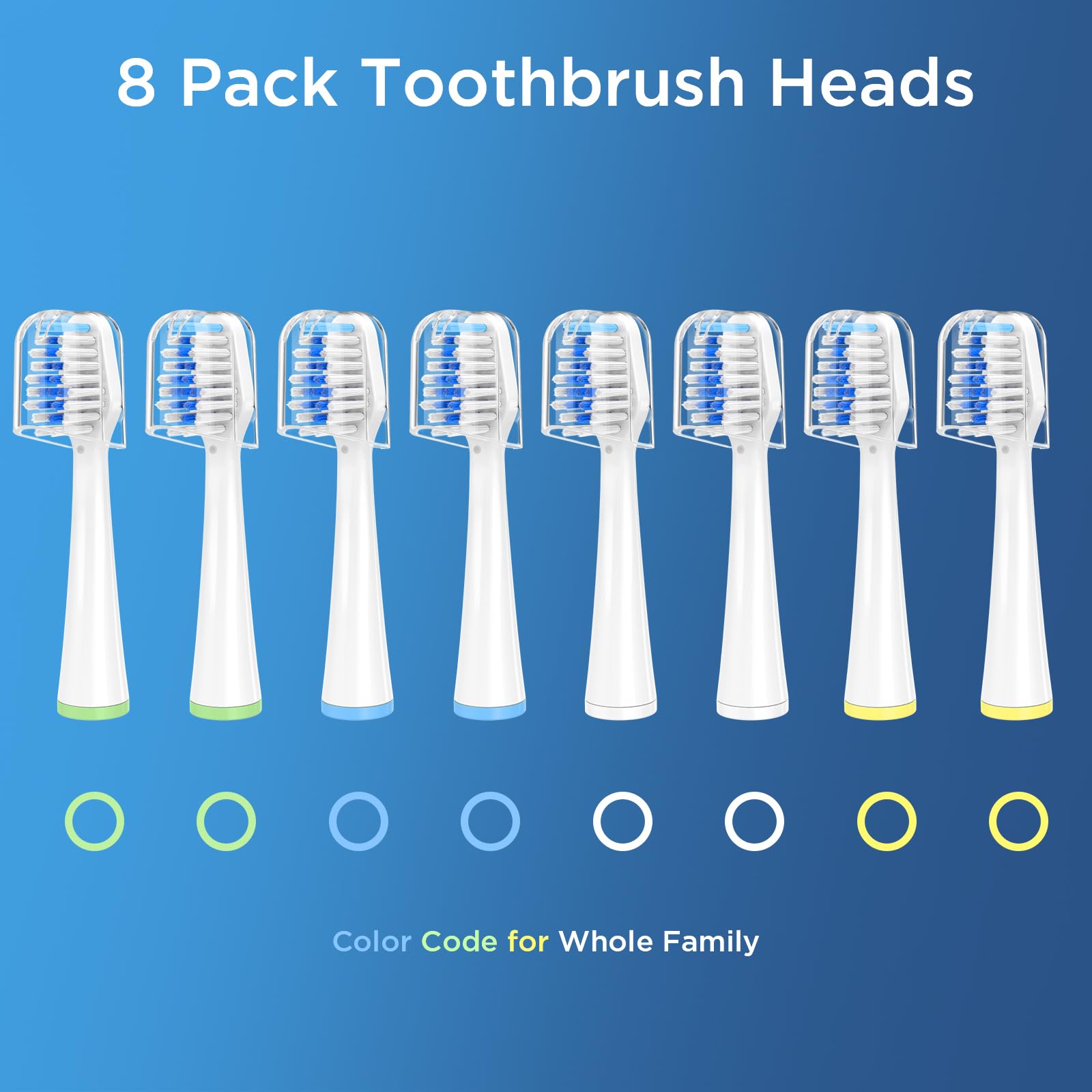 Paquete de 8 cabezales de repuesto para cepillo de dientes Waterpik Sensonic Complete Care CC-04CD010-1, y para cepillo de dientes eléctrico Waterpik Sensonic STW-03W020/STW-03W027, con