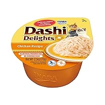 INABA Dashi Delights, Delicati Fiocchi in Brodo di Pollo – Cibo Umido per Gatti con Brodo Dashi – Snack per Gatti Ricco di Proteine, Ingredienti Naturali – Pasto Complementare – 1 x 70gr