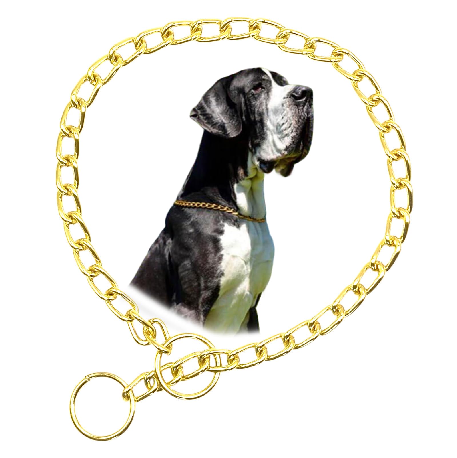 Gold Choke Dog Chain Collar Metal Slip Link Choker Puppy Collars XS