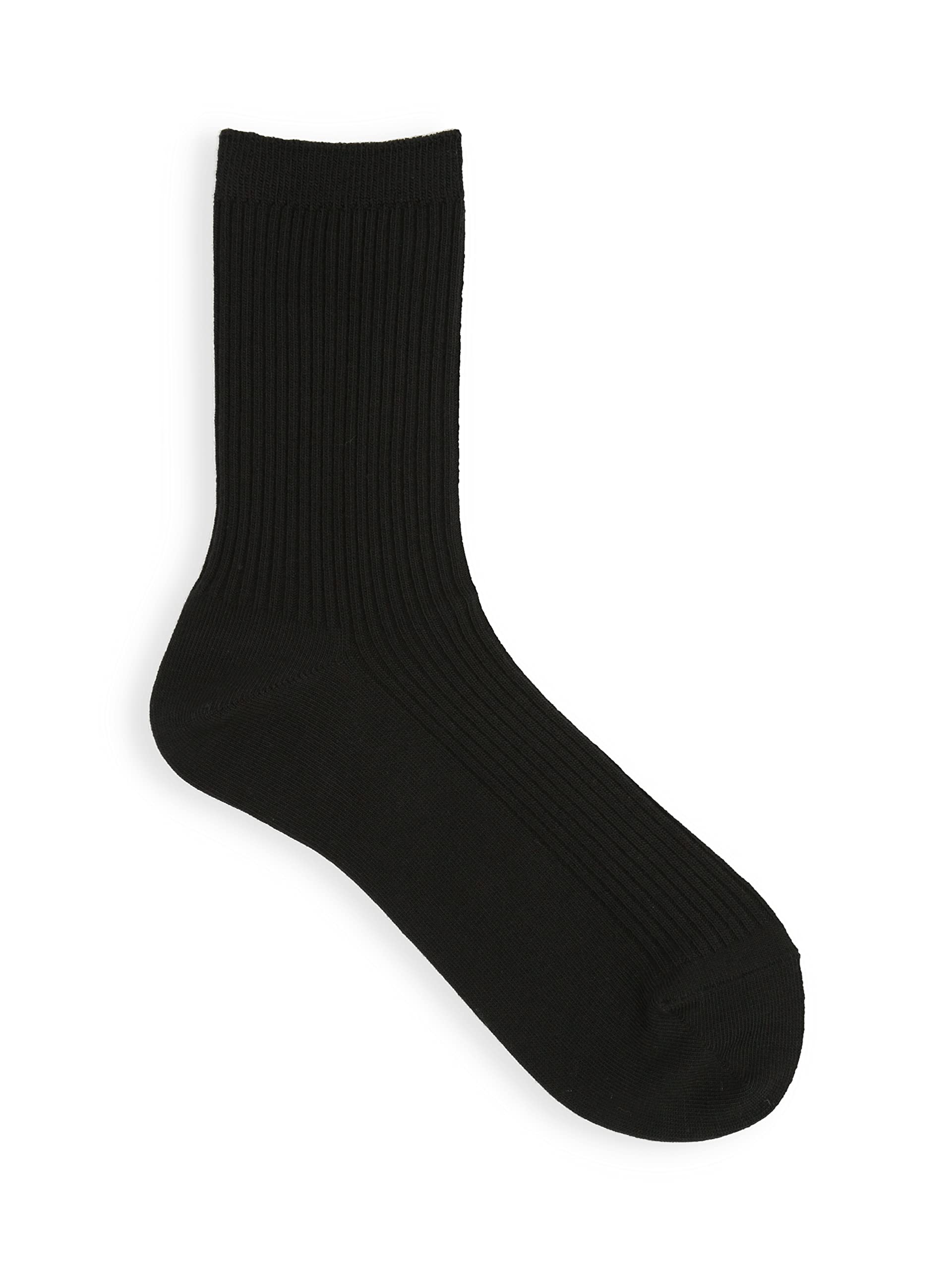 Tabio Kutsushitaya Made in Japan Women 2x2 Rib Crew Socks Black