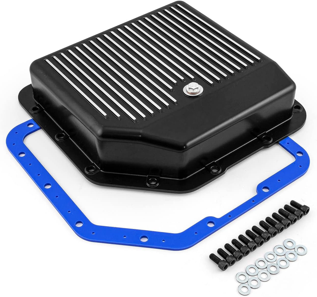 Speedmaster PCE221.1024 GM Turbo TH350 Finned Black Extra Capacity Aluminum Transmission Oil Pan