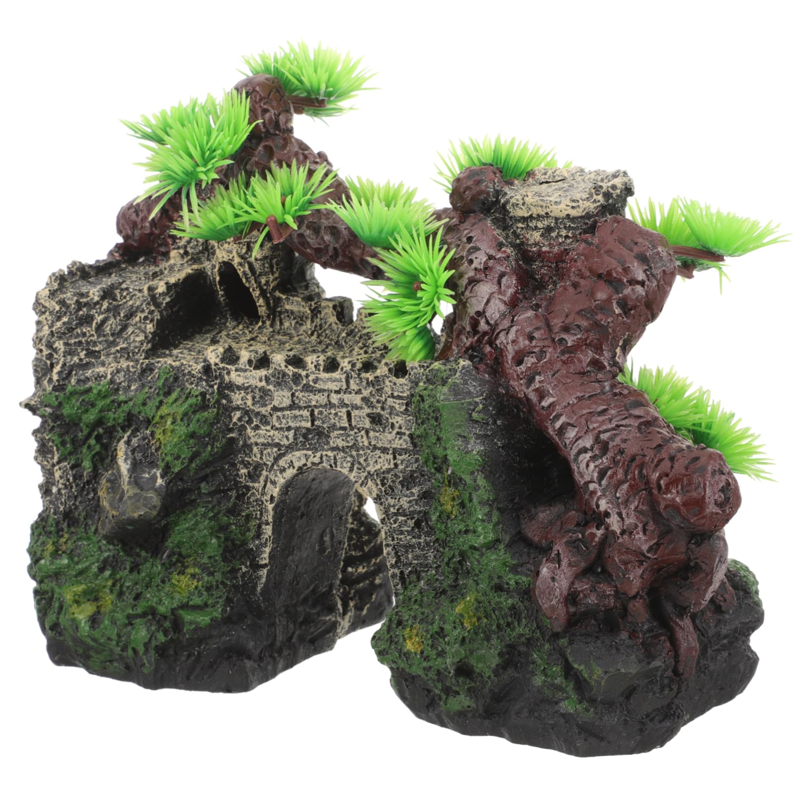 OUNONA Lot De 2 Décorations D'Aquarium Artificielles en Résine UV Et LED