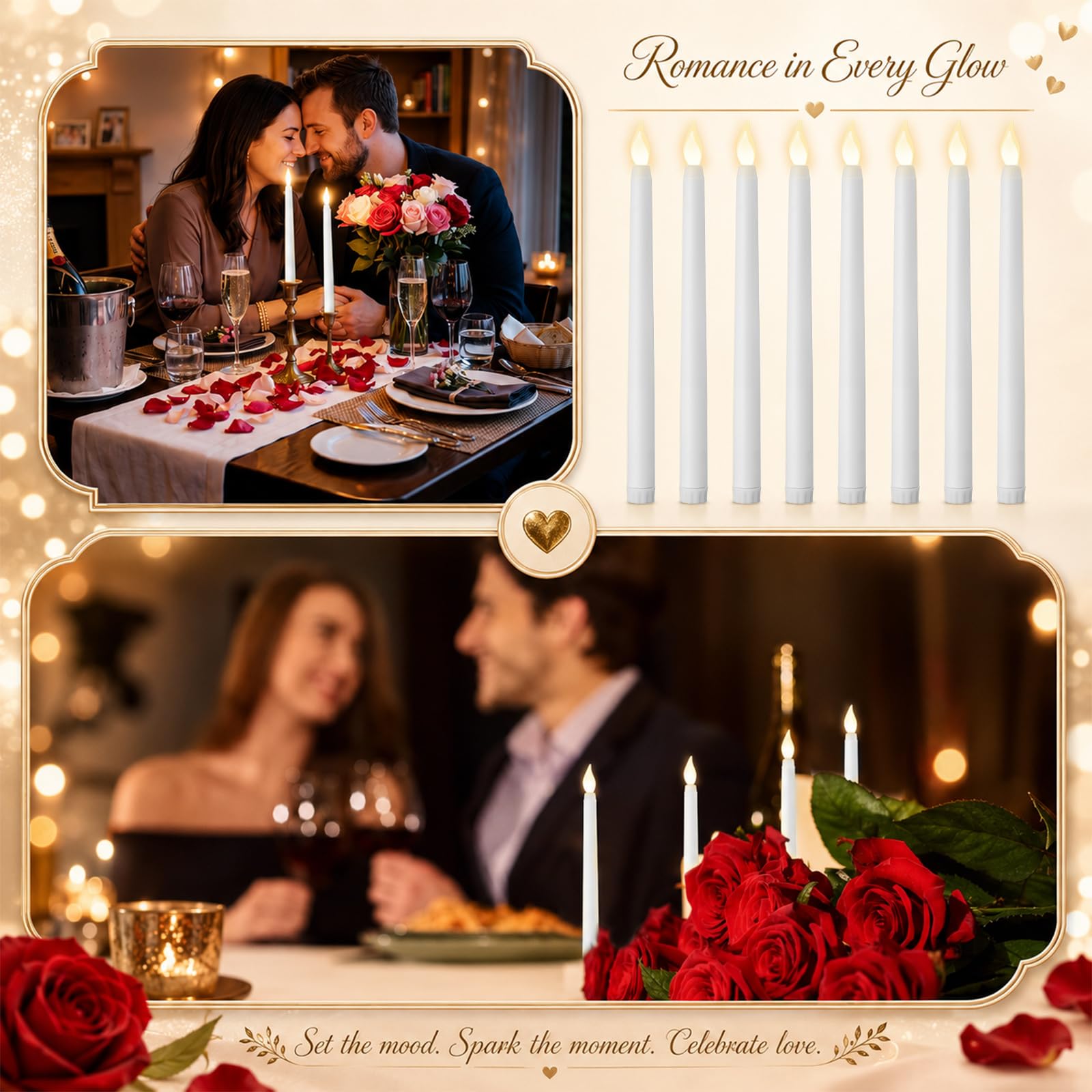 Baquler 200 candele coniche senza fiamma, con telecomando e timer, funzionamento a batteria, 28 cm, candele LED tremolanti, luce calda, per matrimoni, vacanze, feste, decorazioni per la casa (bianco)