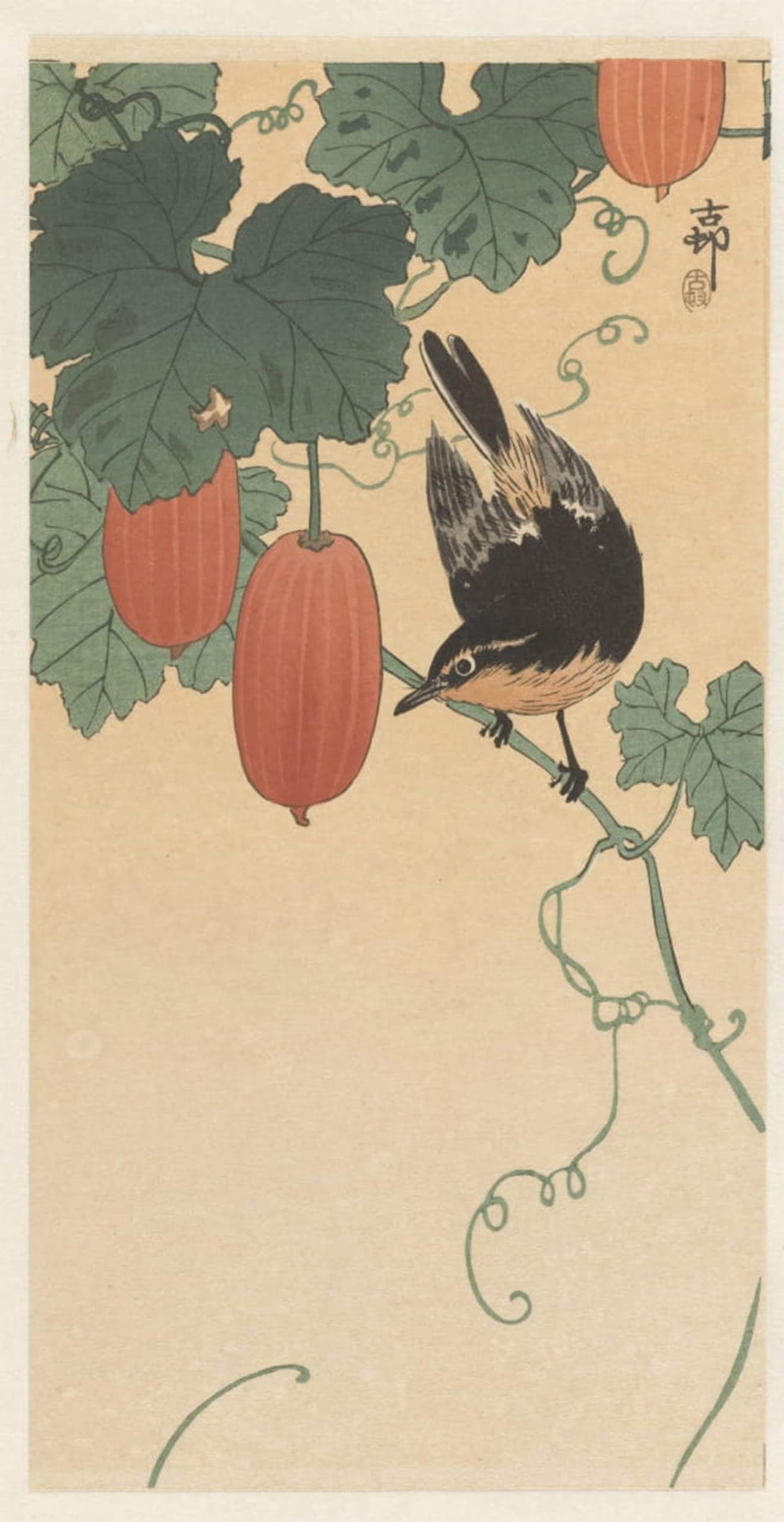 ARTXLXXBN Famous Painting Canvas Artwork Graffiti Print Egret in Rain by Ohara Koson Portrait Canvas Image for Home Decor 60x90cm