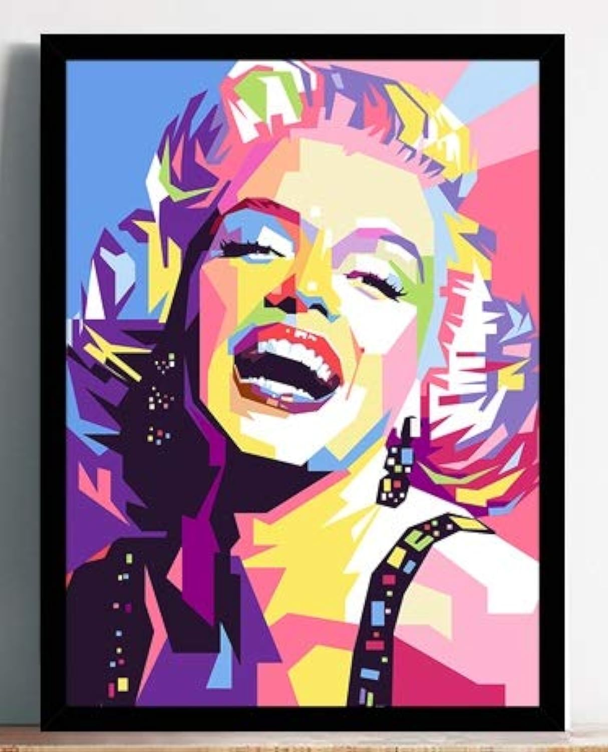 Marilyn Monroe Design Digitally Printed Poster with Black Frame | Hollywood Tv Star Decor Photo Frames | Size: 40x55cm