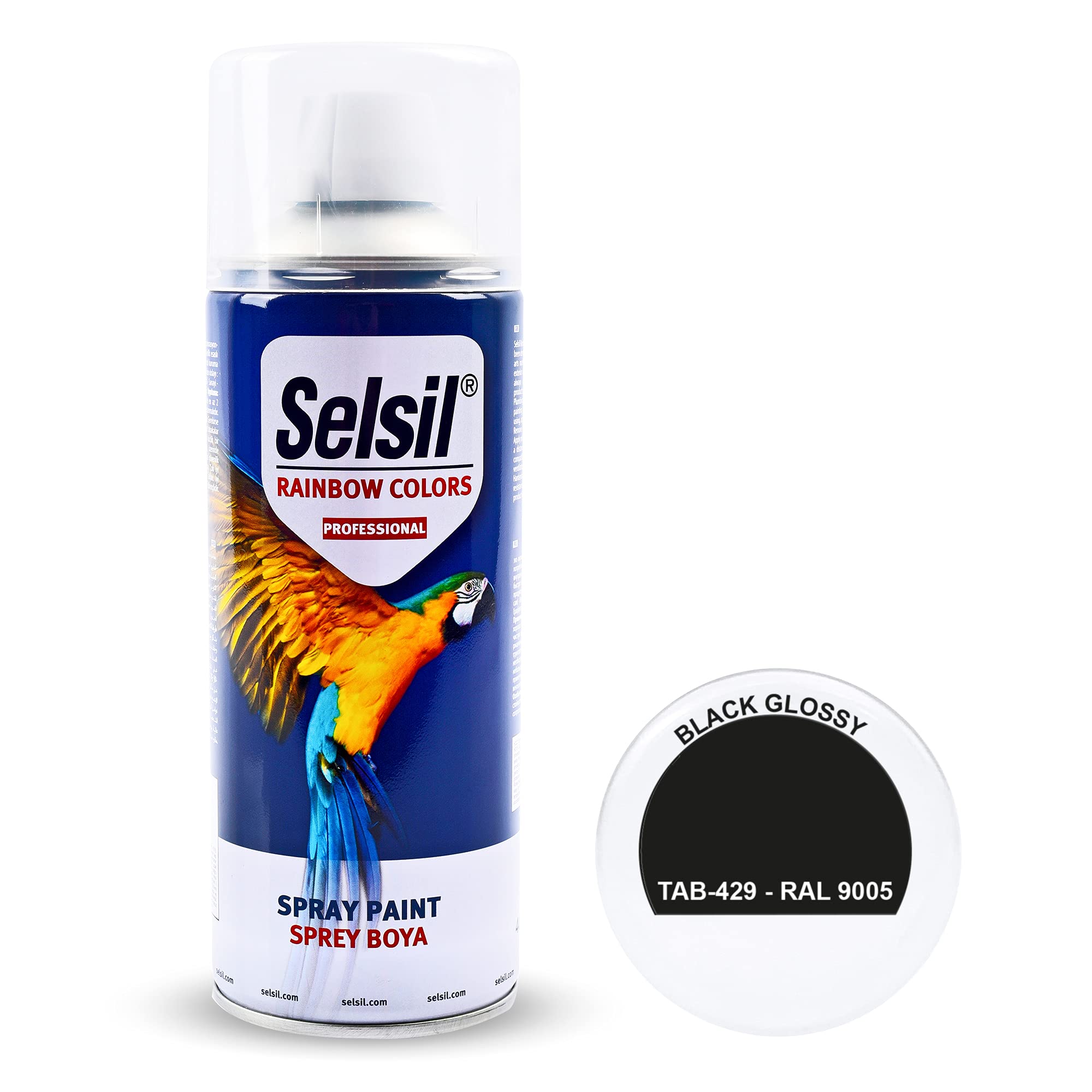 Selsil Rainbow 400 Ml Sprey Boya Siyah Parlak