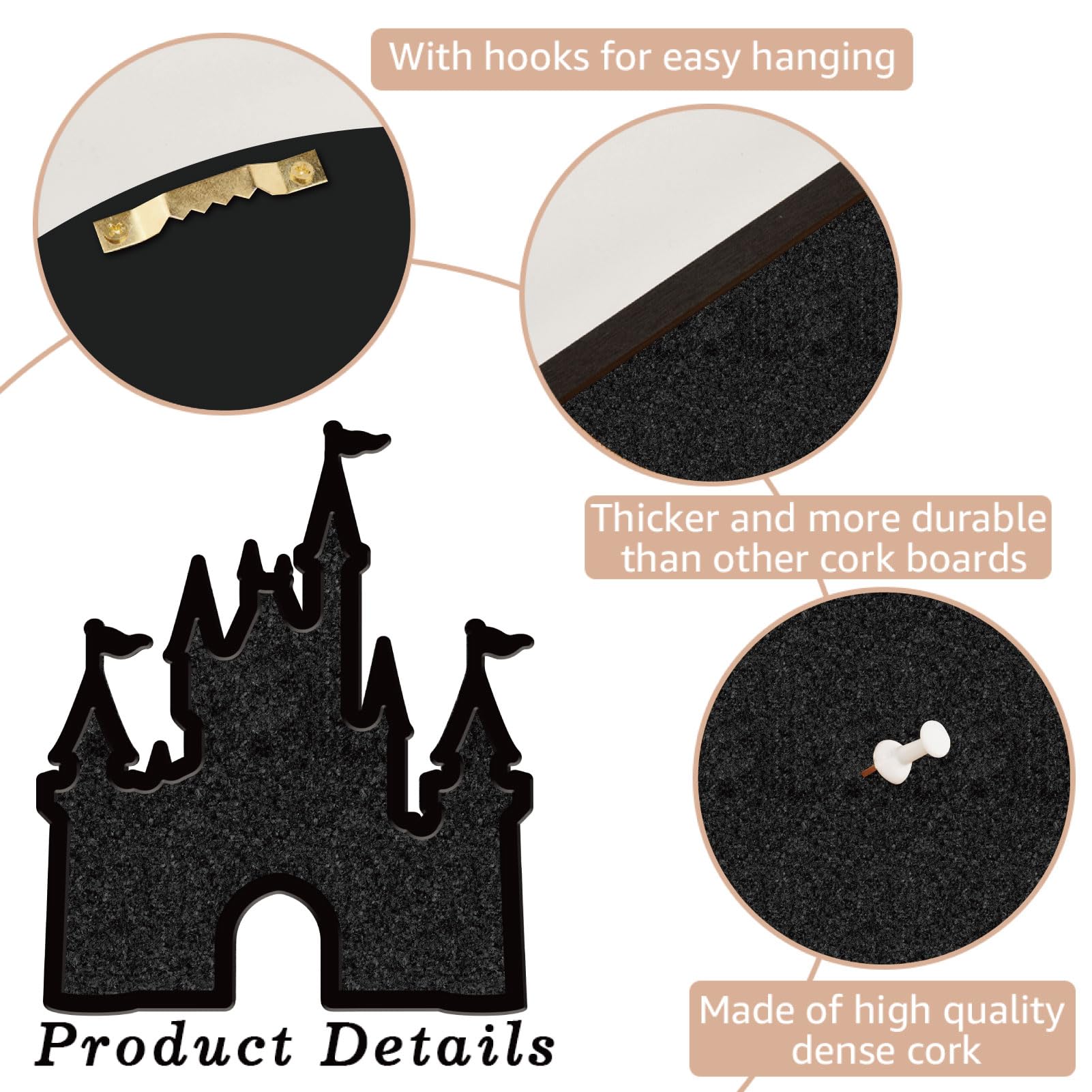 CRASPIRE Arrow Pin Cork Board 11.8x8.6In Wall Mounted Framed Bulletin Display Badge Wooden Saddle Brown Memory Memo Brooch Lapel Pin Holder Storage For Home Office School Classroom Wedding Decoration