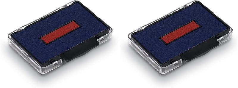 Trodat 5440# Almohadilla de tinta para sello de fecha profesional, modelo 6/53/2, color rojo/azul, artículo 74515 (paquete de 2)