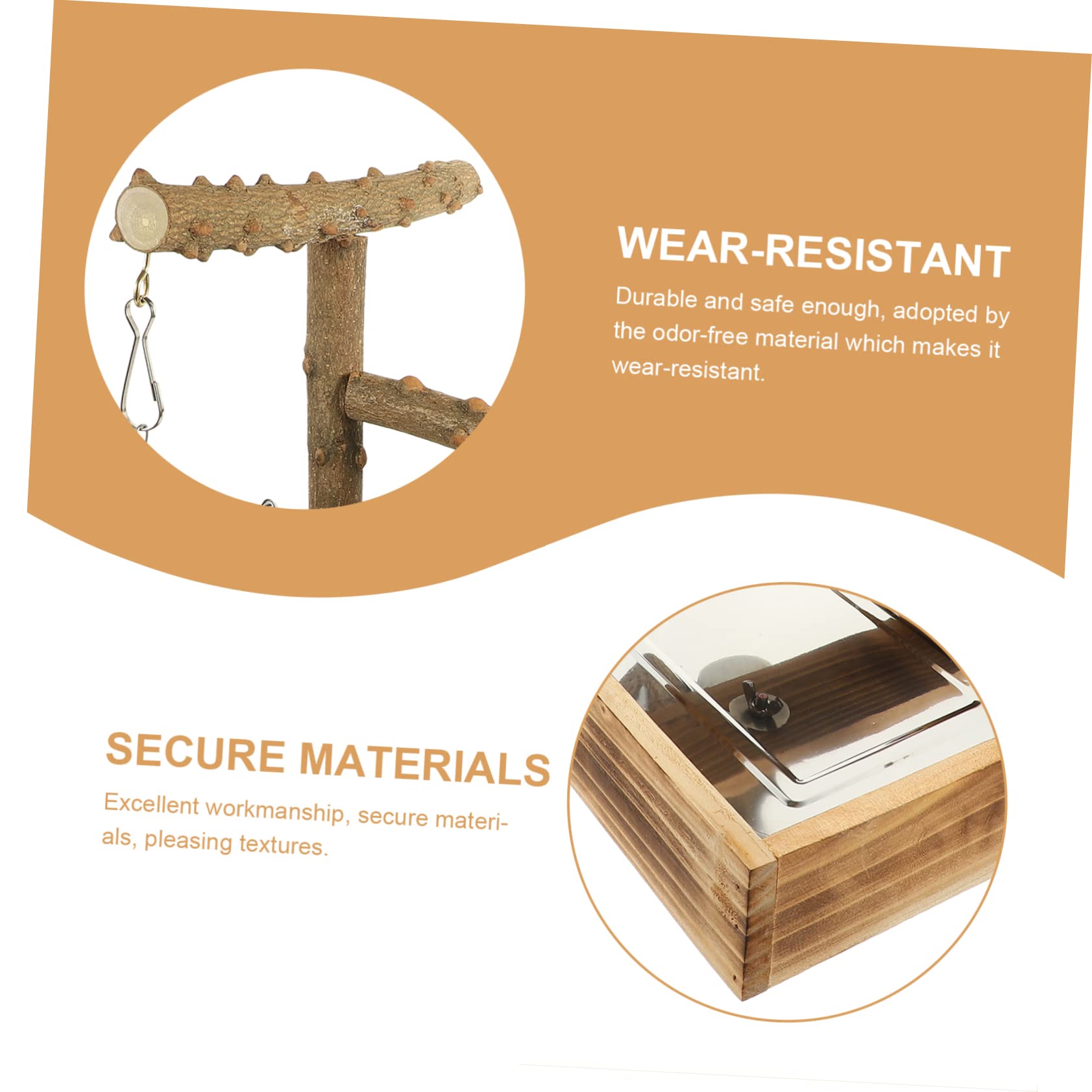 Yardwe de Entrenamiento de Madera Resistente para Loros Juguete Interactivo para Periquitos Soporte para Pájaros Jaula Entretenimiento para Cacatúas Casa