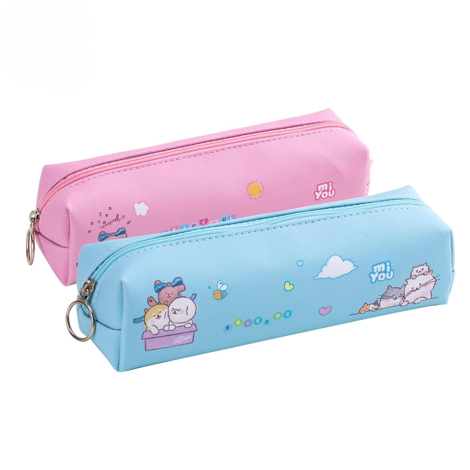 Deli EH902 Pencil Pouch – 19x5x5cm, Blue/Pink,Smooth Durable Zip