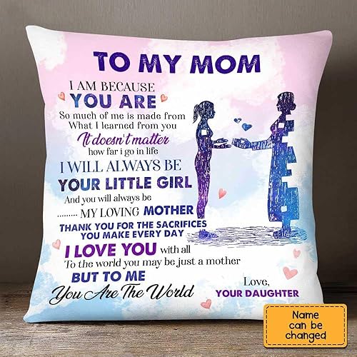 Miniatura 2 de Almohada personalizada para mi mamá, soy porque eres regalo para mamá, mamá, madre, abuela, cumpleaños, día de la madre, Navidad, Acción de Gracias,